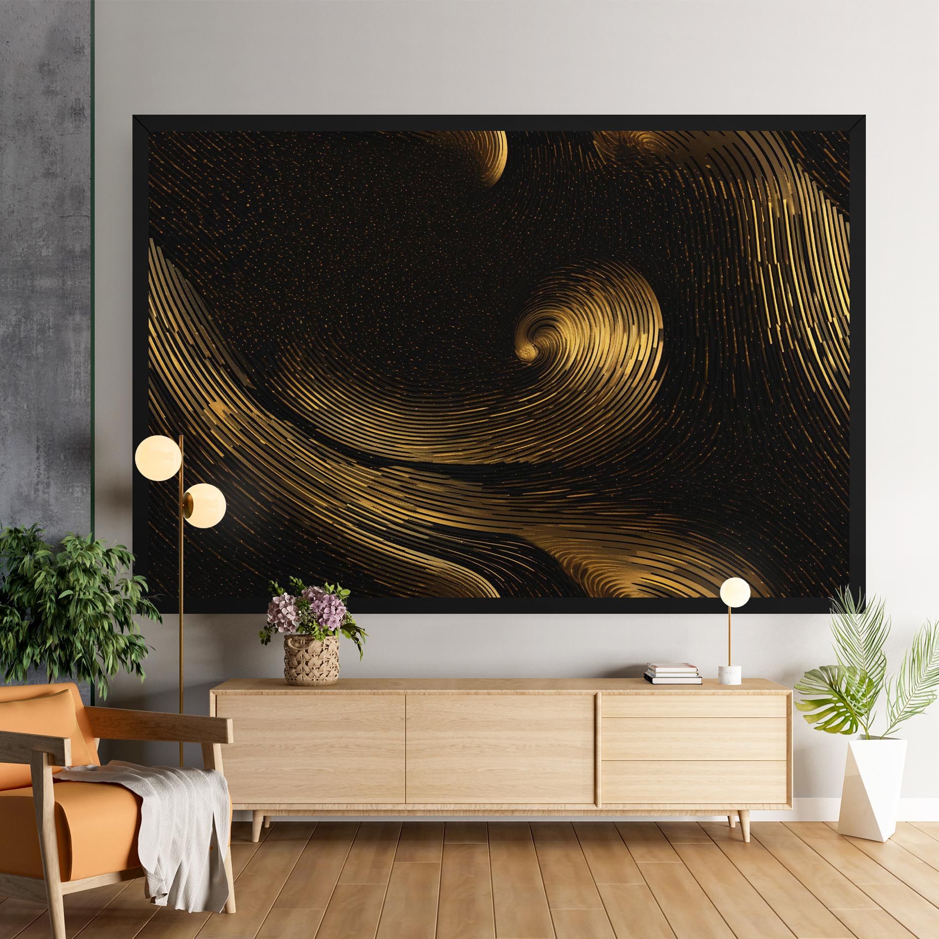 Black Painting With Gold mockup 9