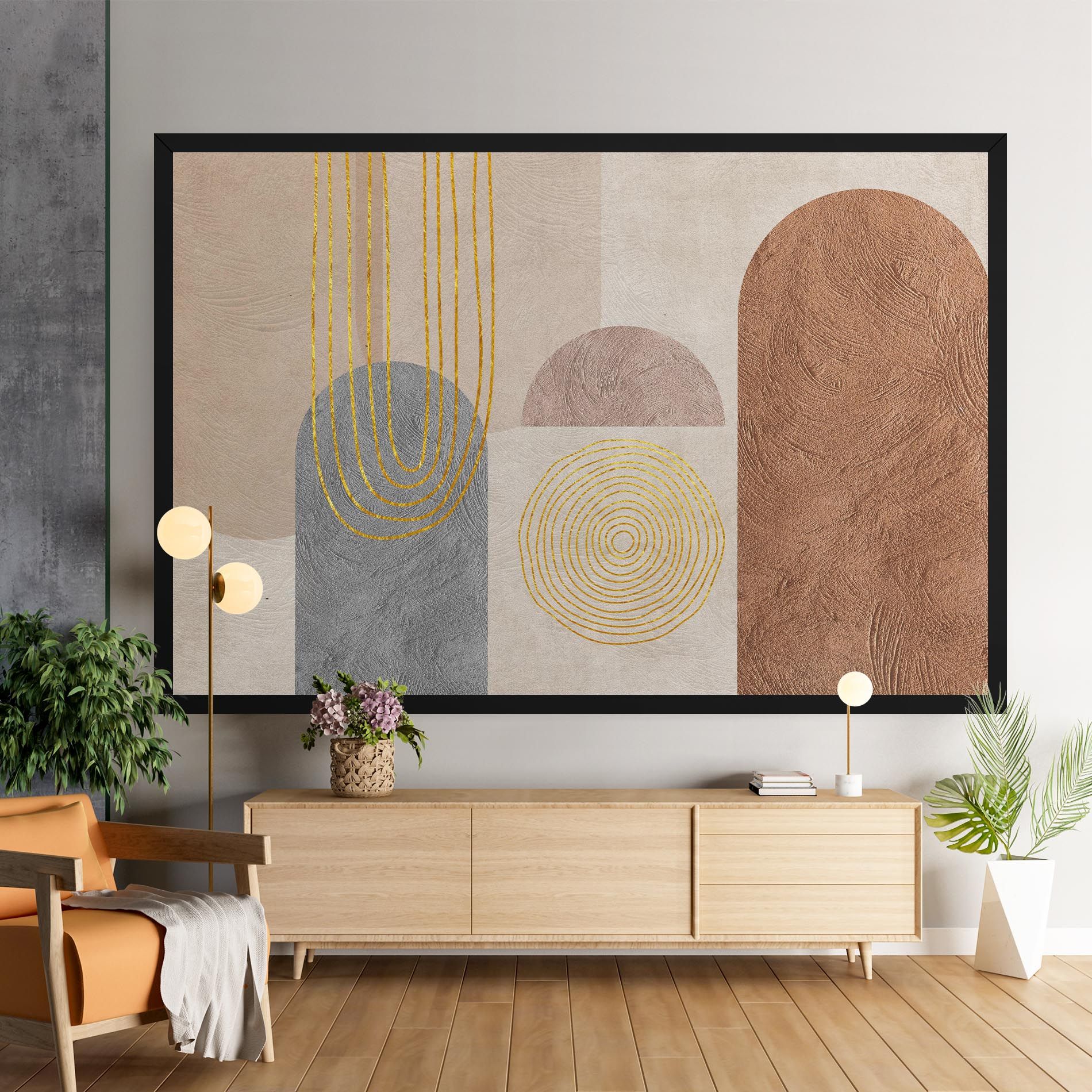 Gray Orange Painting mockup 9