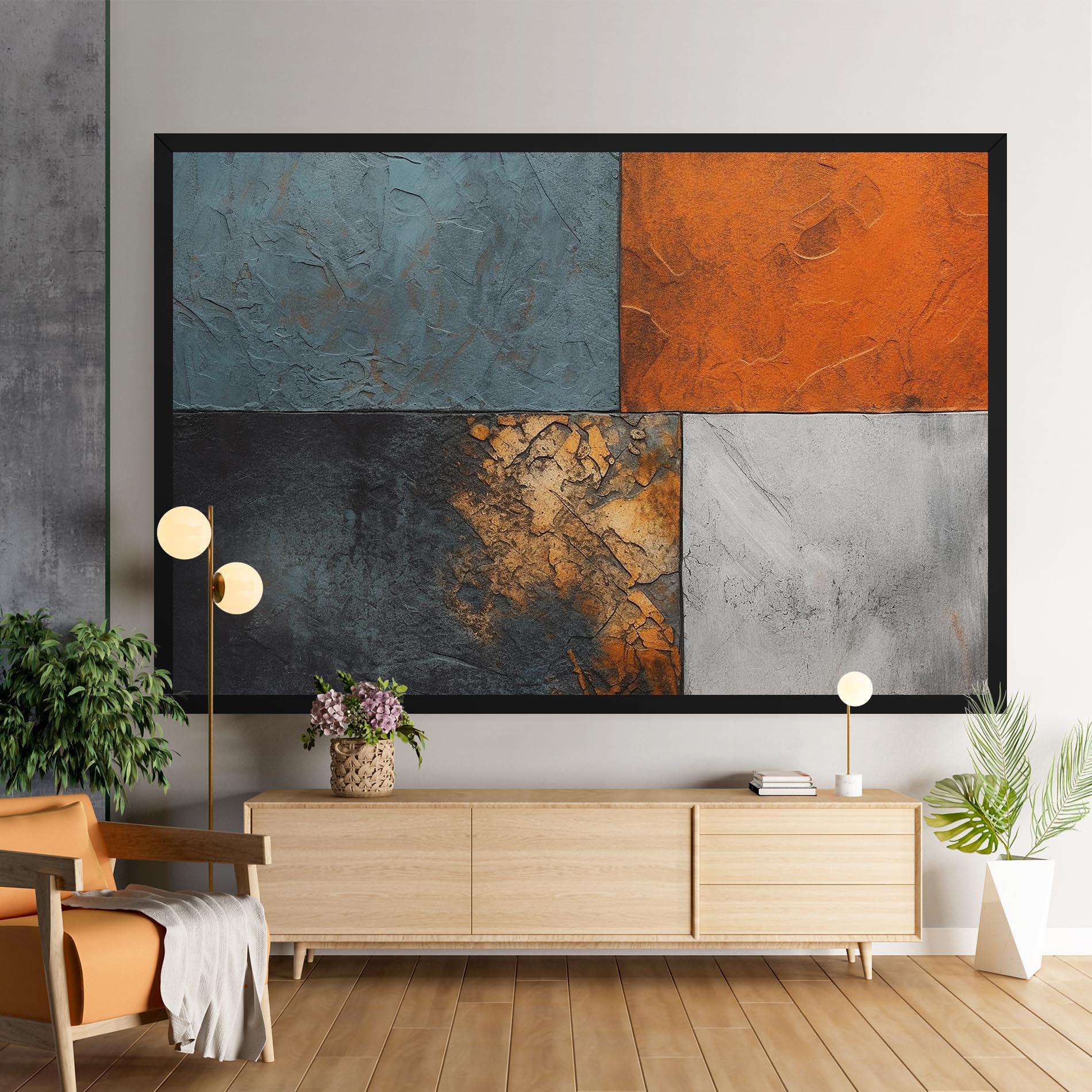 Vászonkép White Square With Gold mockup 9