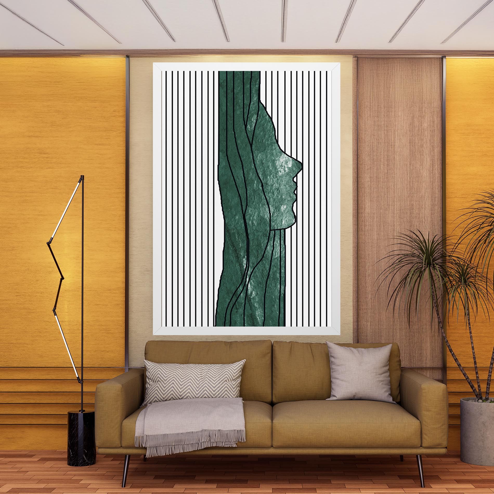 Abstract Green Face mockup 9