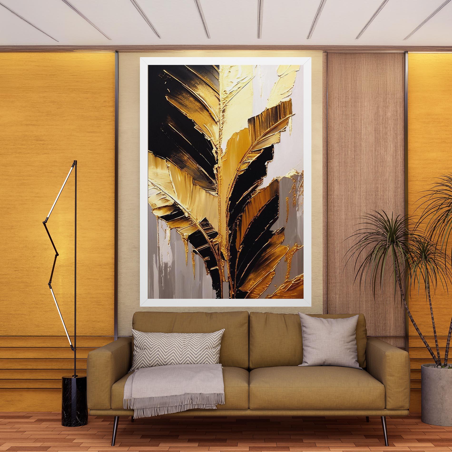 Vászonkép Balck With Gold Leafs mockup 9