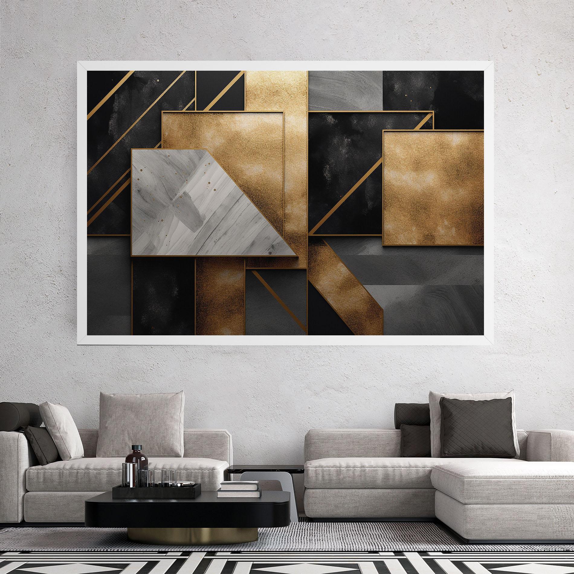 Vászonkép Abstract Gold Square mockup 2