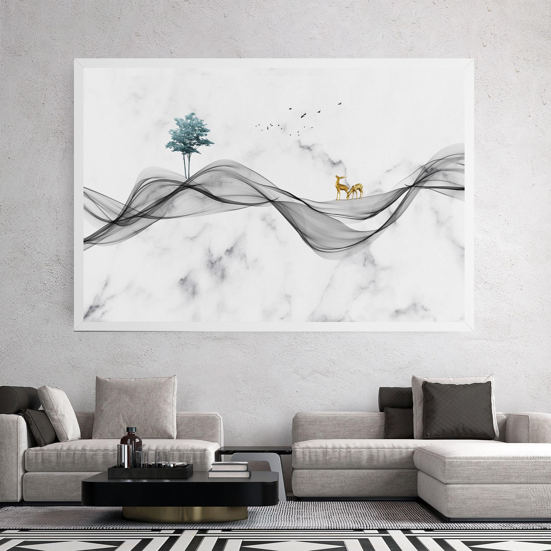 Vászonkép Abstract Golden Landscape 1 mockup 2