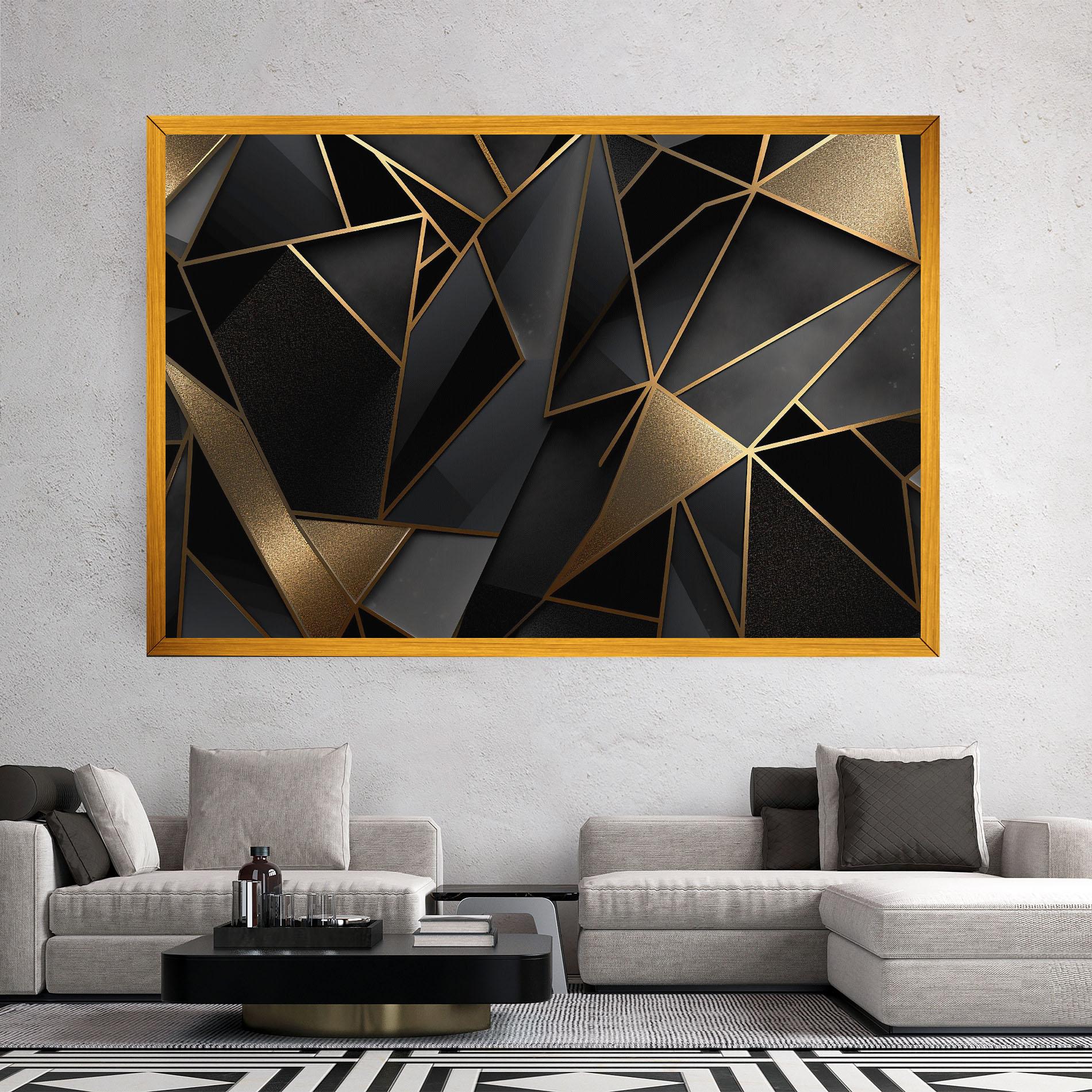 Vászonkép Abstract Golden Art mockup 2