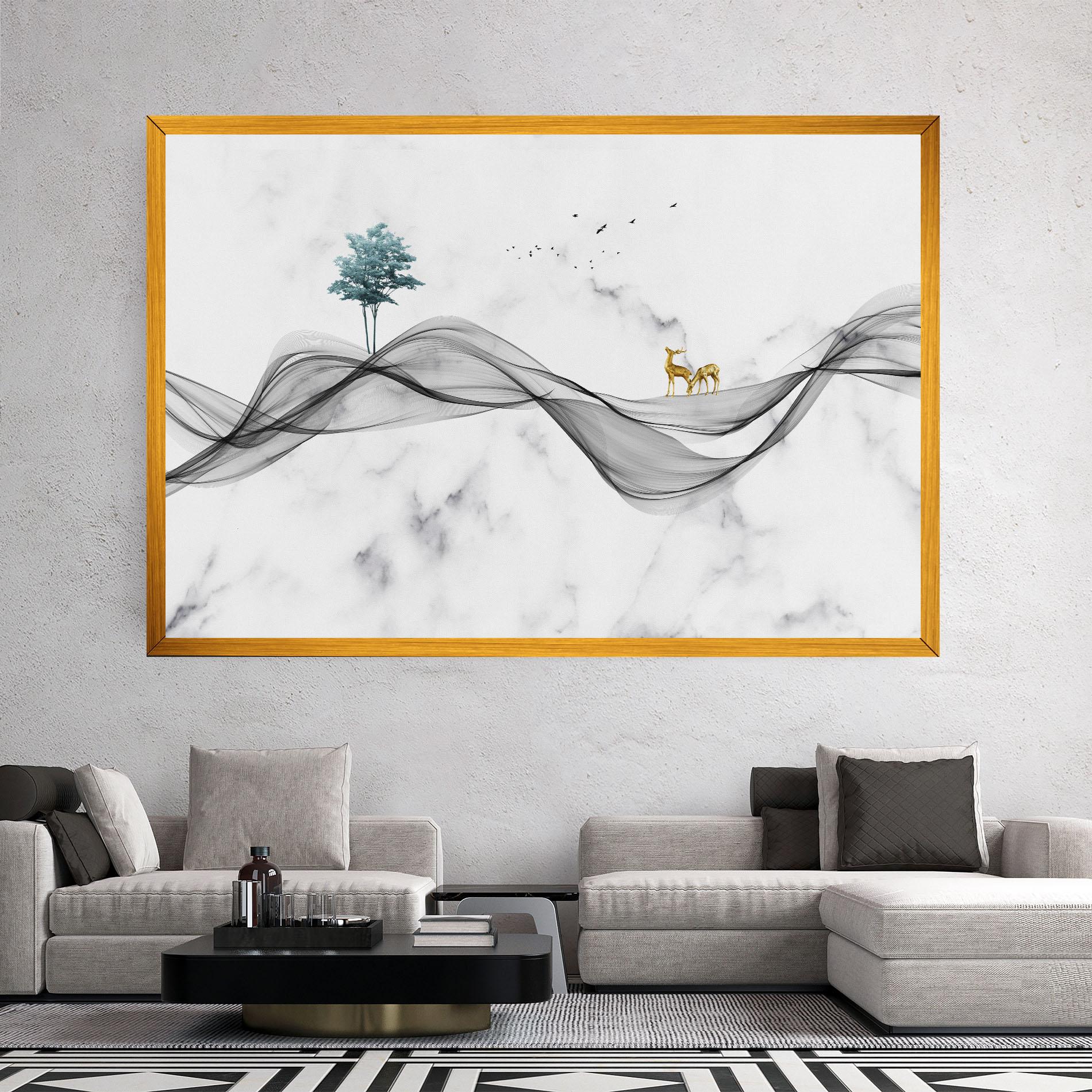 Vászonkép Abstract Golden Landscape 1 mockup 2