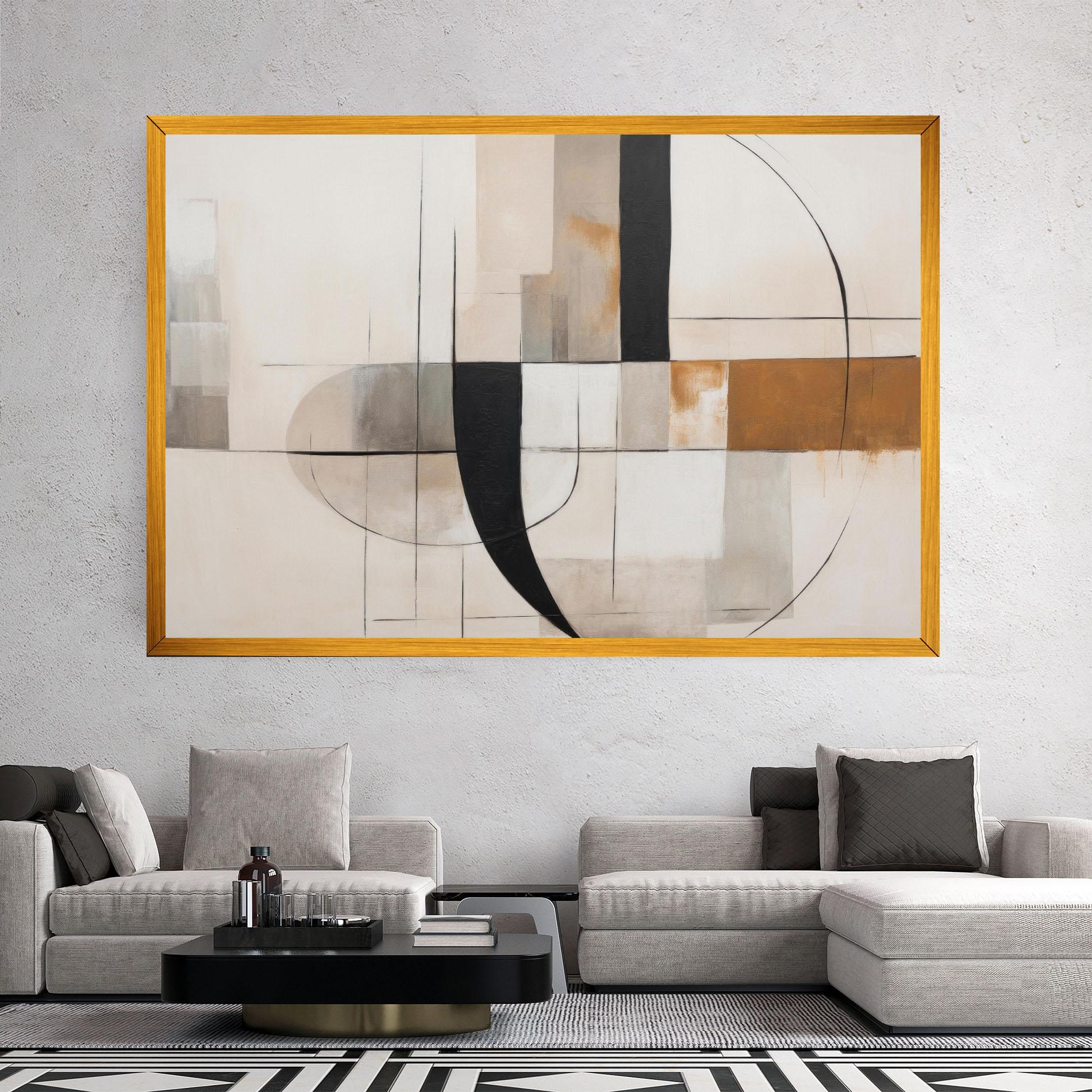 Vászonkép Black Abstract Lines mockup 2