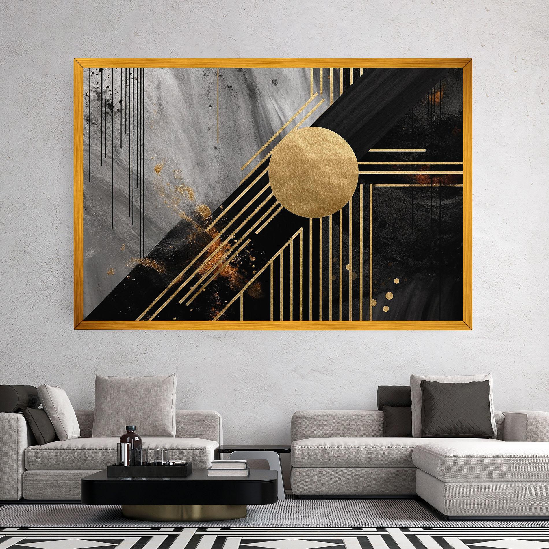 Vászonkép Gold Circle With Lines mockup 2