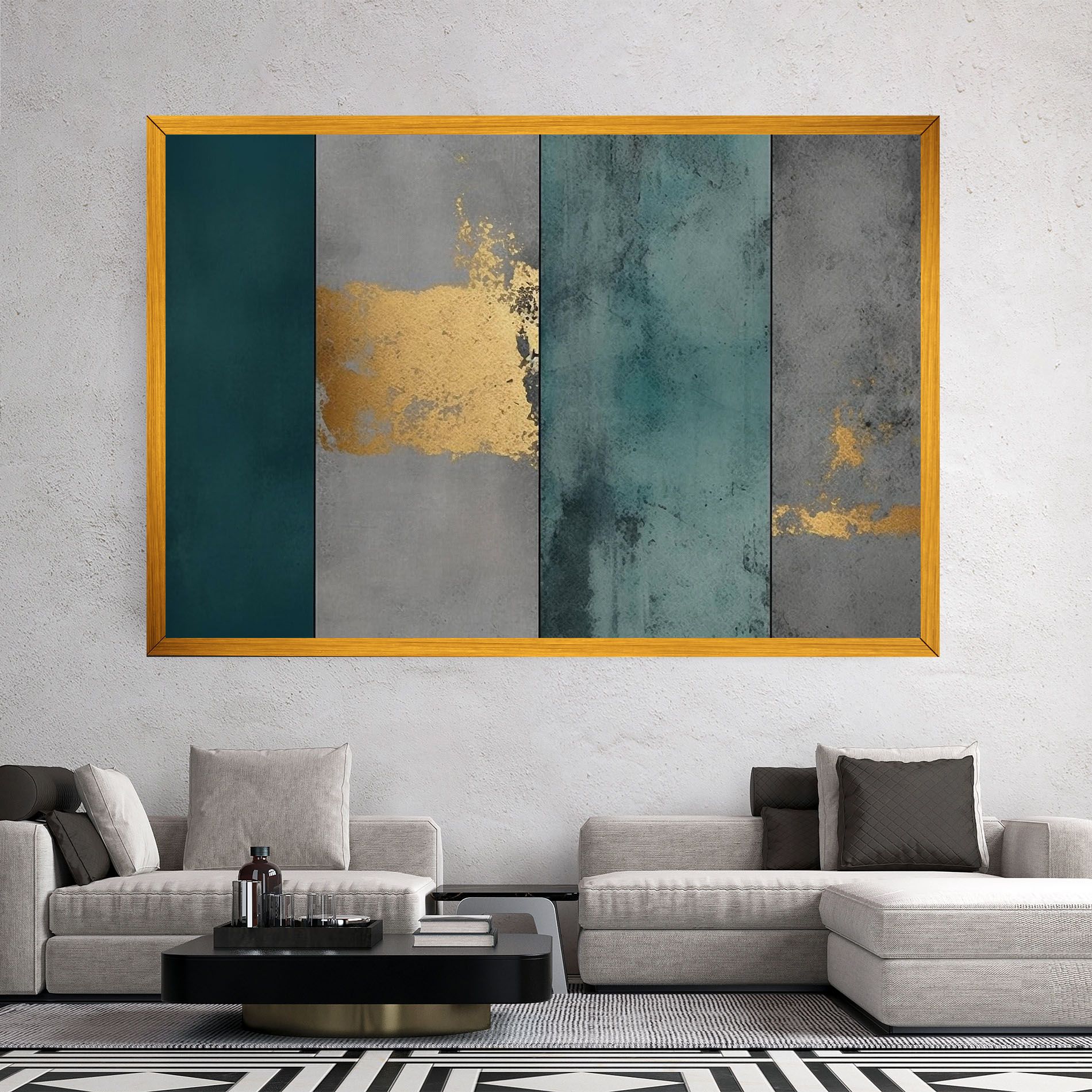 Green Colors With Gold mockup 2