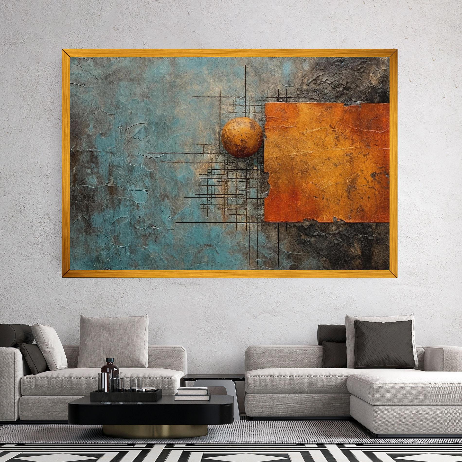 Vászonkép Orange Square Painting mockup 2