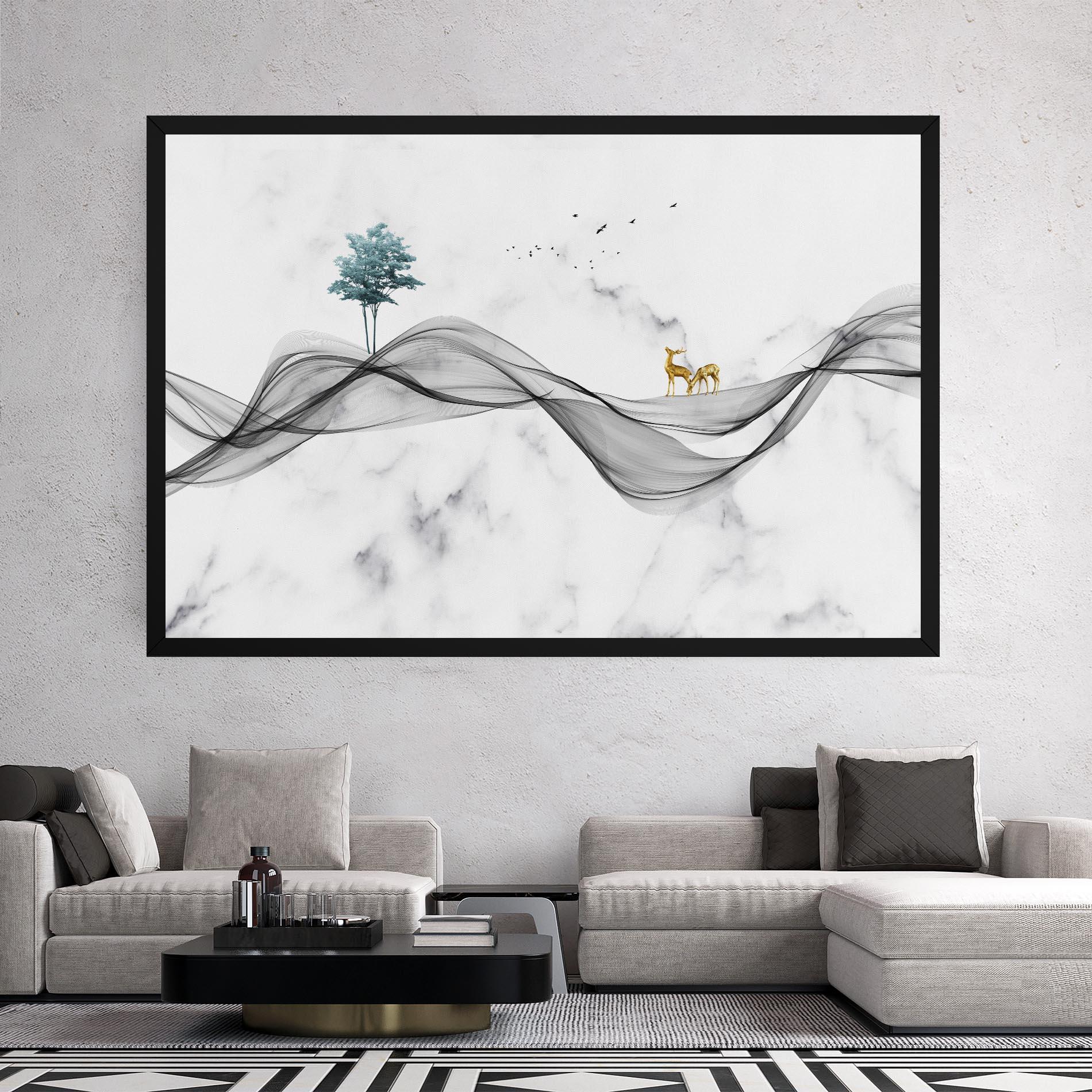 Vászonkép Abstract Golden Landscape 1 mockup 2