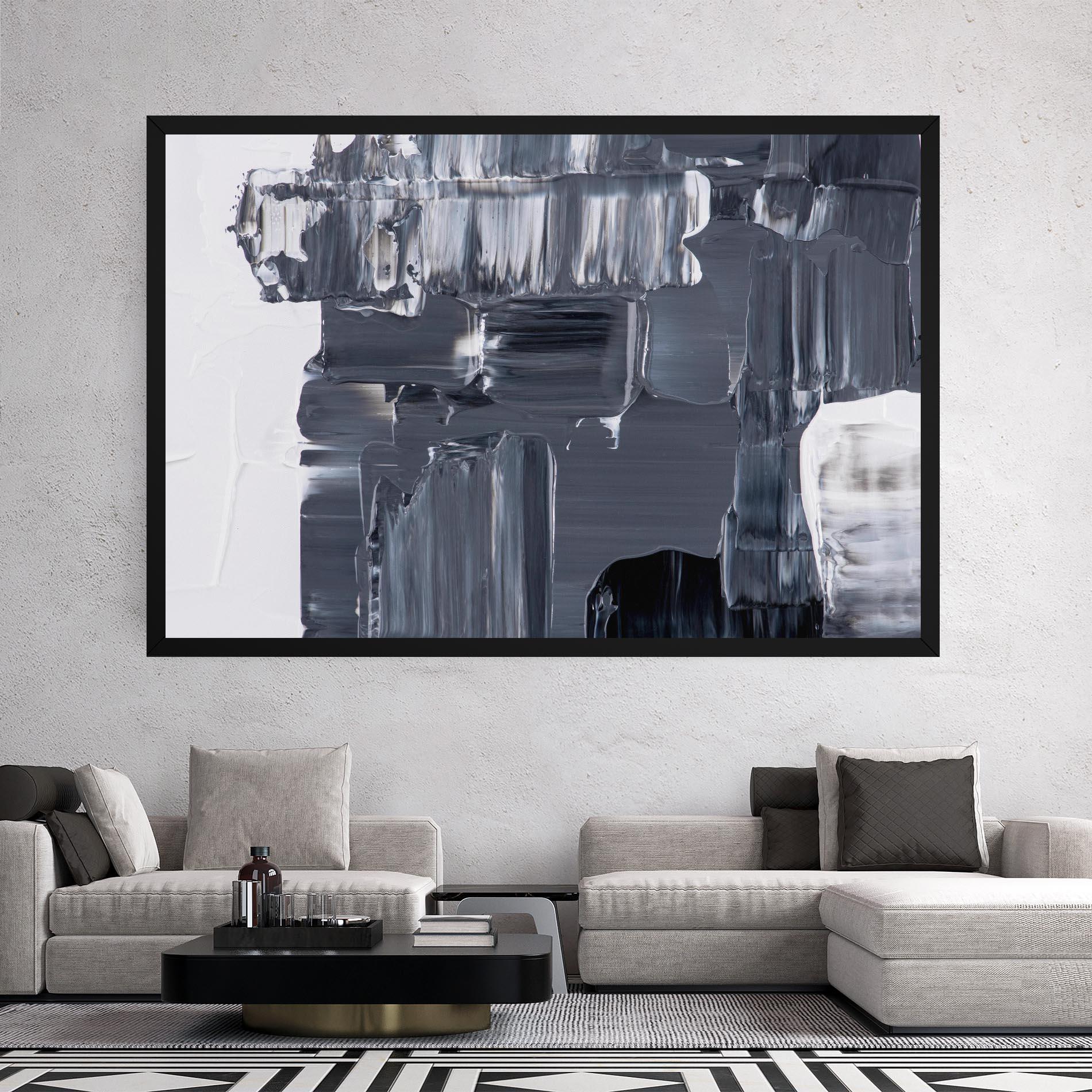 Vászonkép Black Acrylic Painting mockup 2