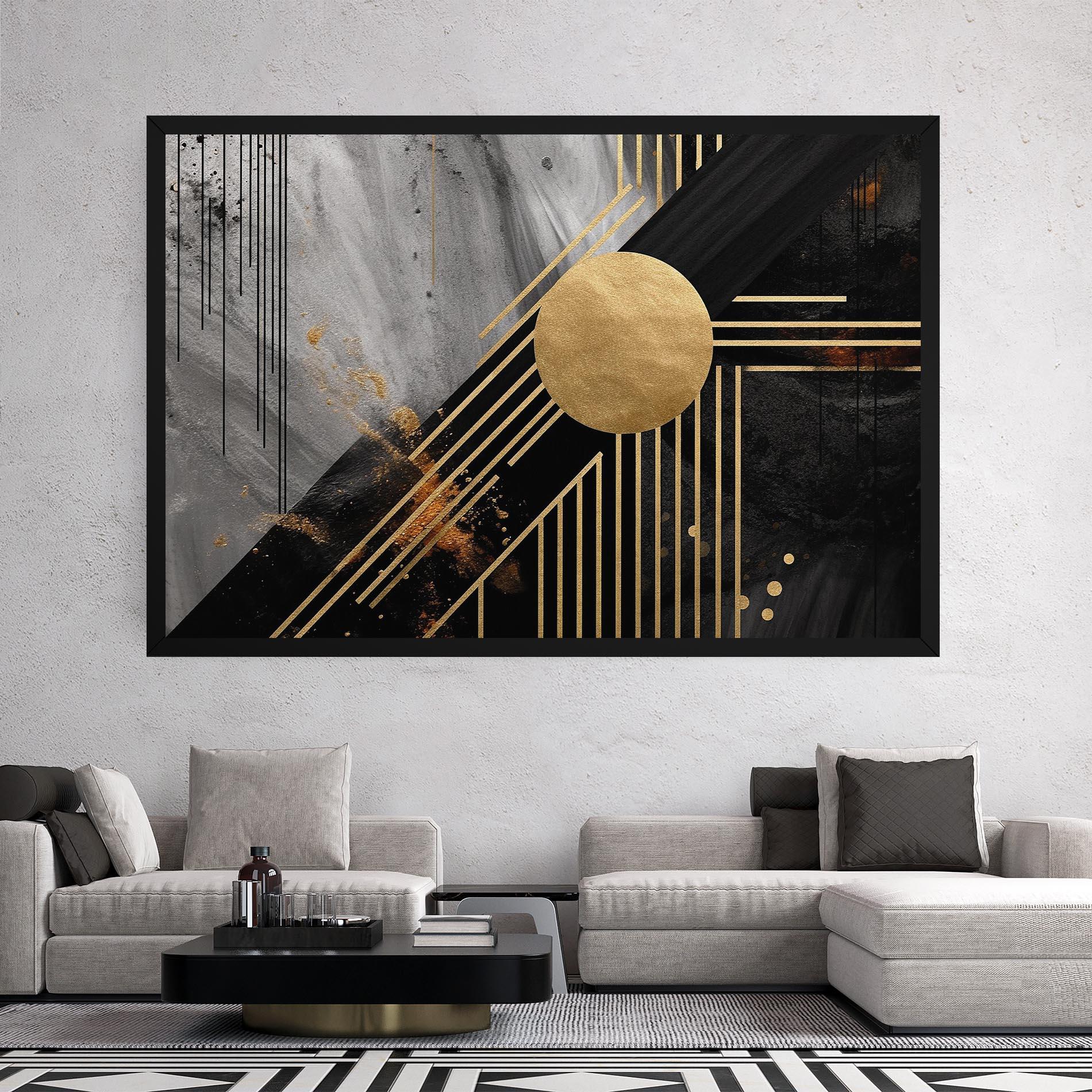 Vászonkép Gold Circle With Lines mockup 2