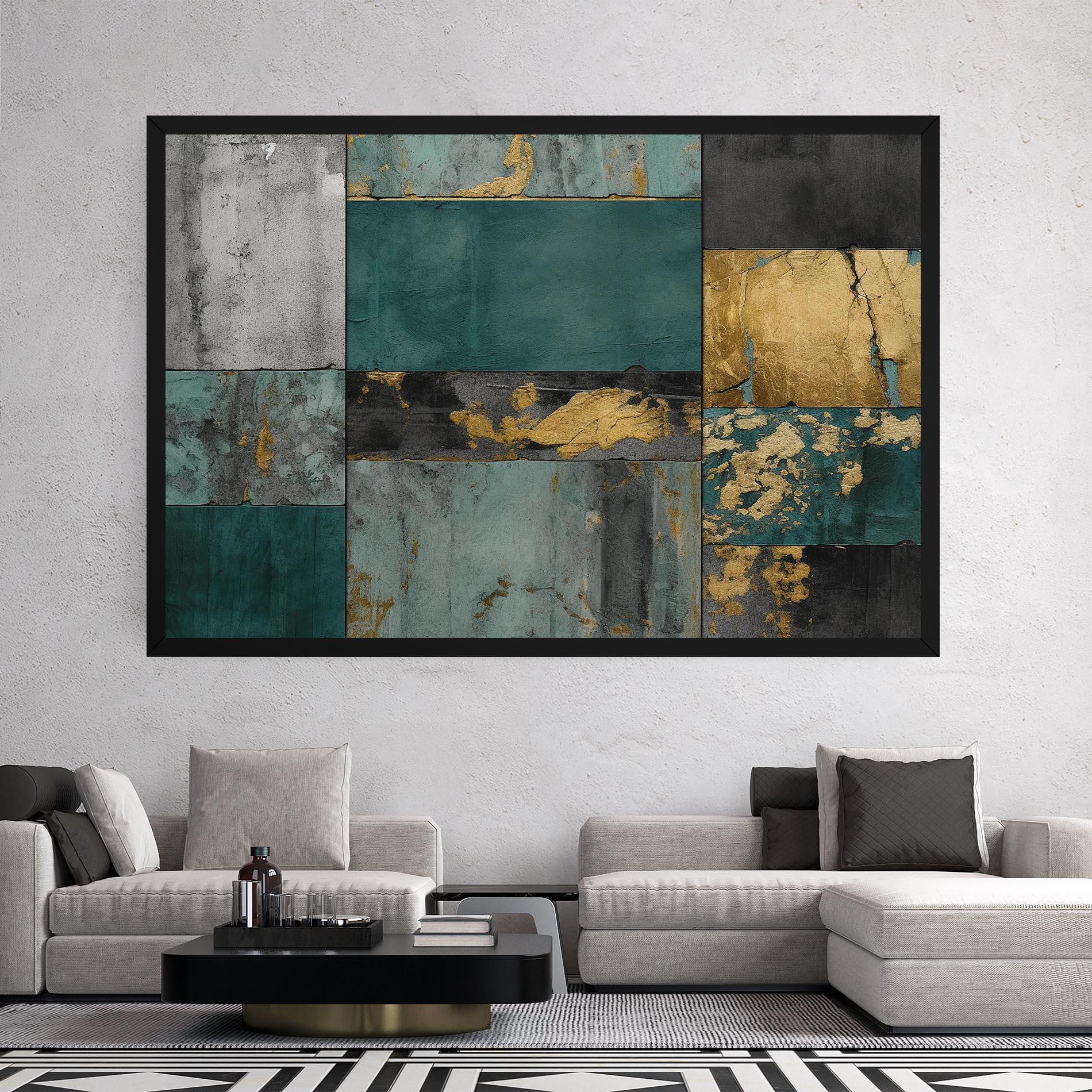 Vászonkép Golden Green Painting mockup 2