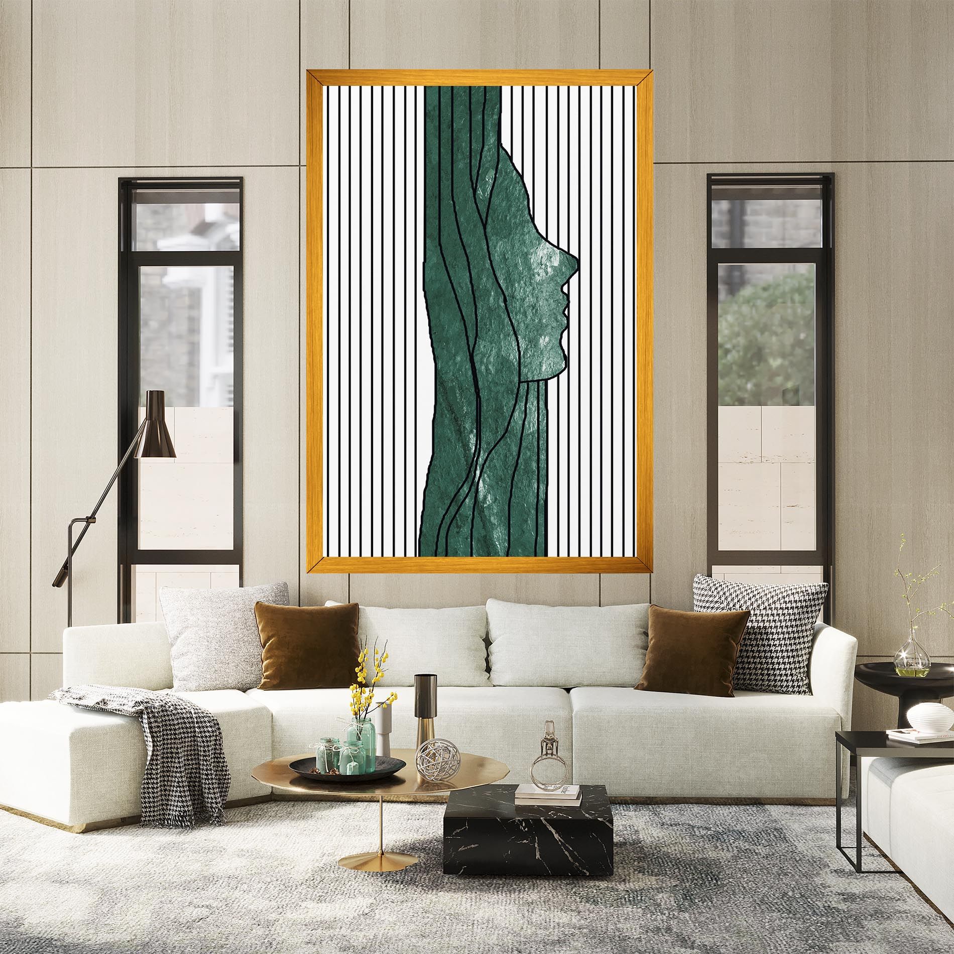 Abstract Green Face mockup 2