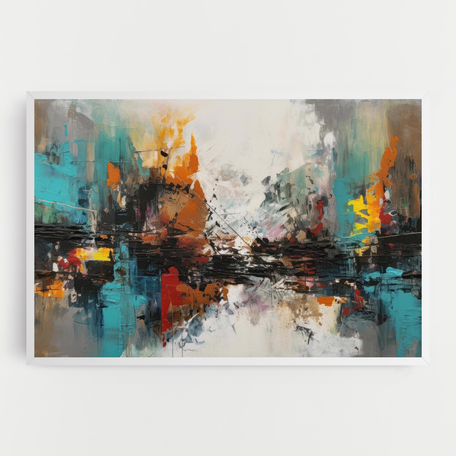 Vászonkép Abstract City Painting mockup 0