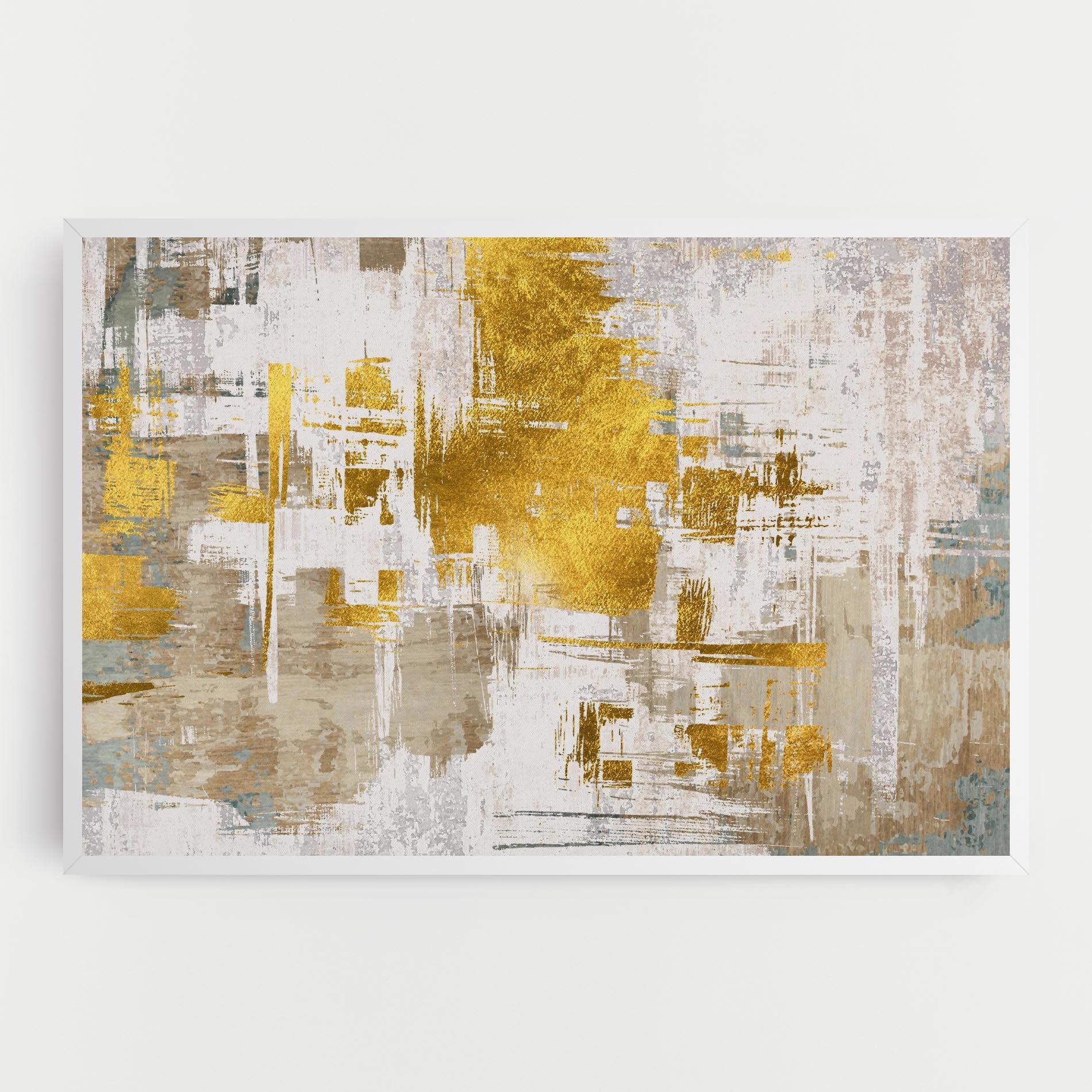 Vászonkép Gold And White Brush mockup 0