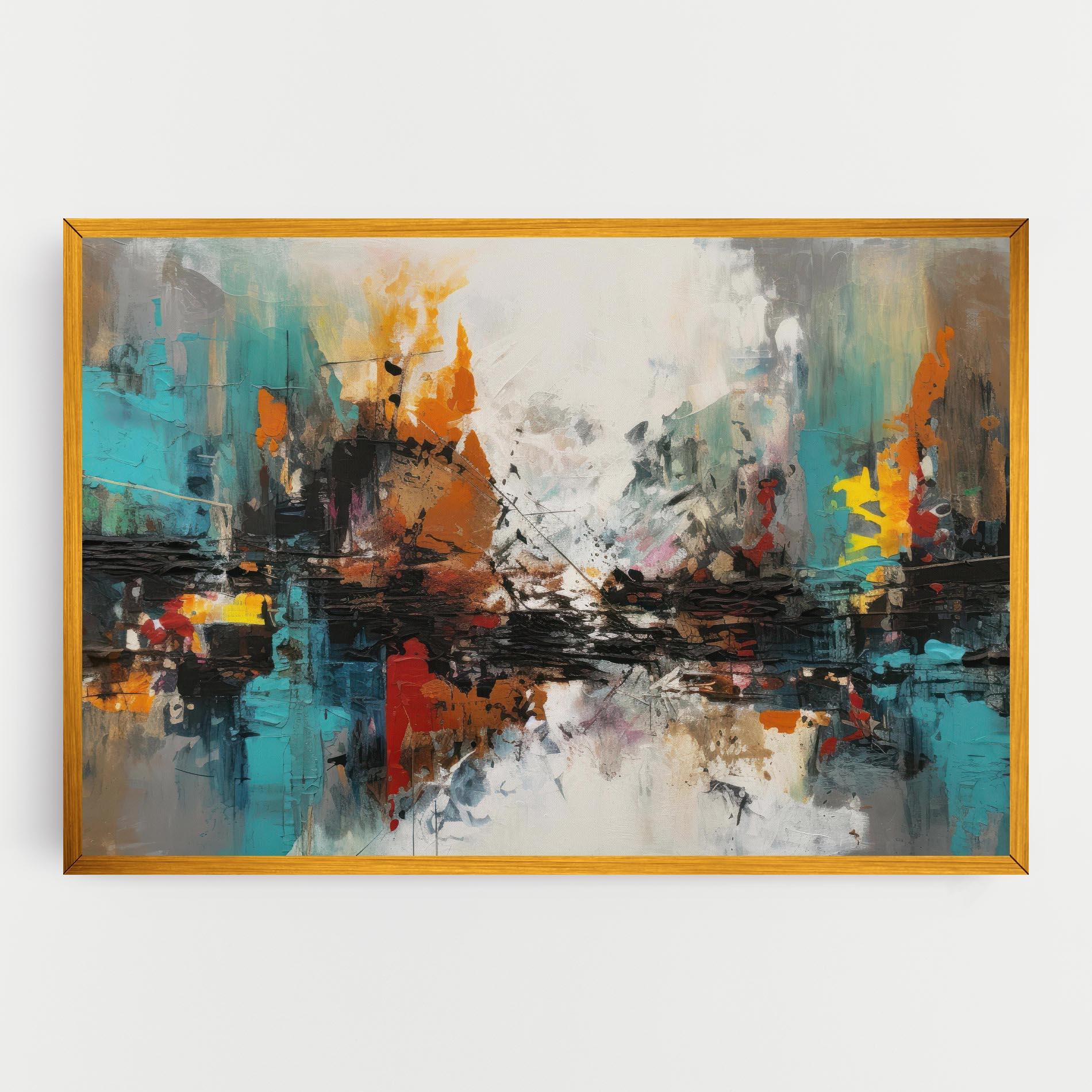 Vászonkép Abstract City Painting mockup 0