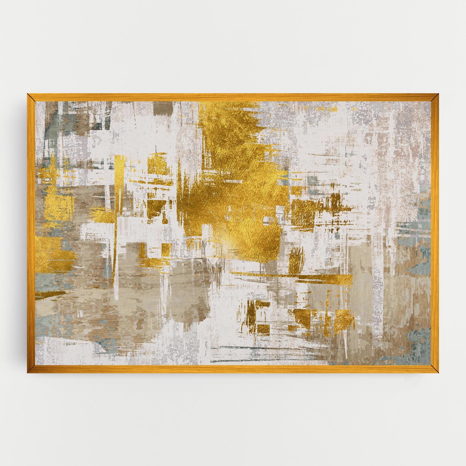 Vászonkép Gold And White Brush mockup 0