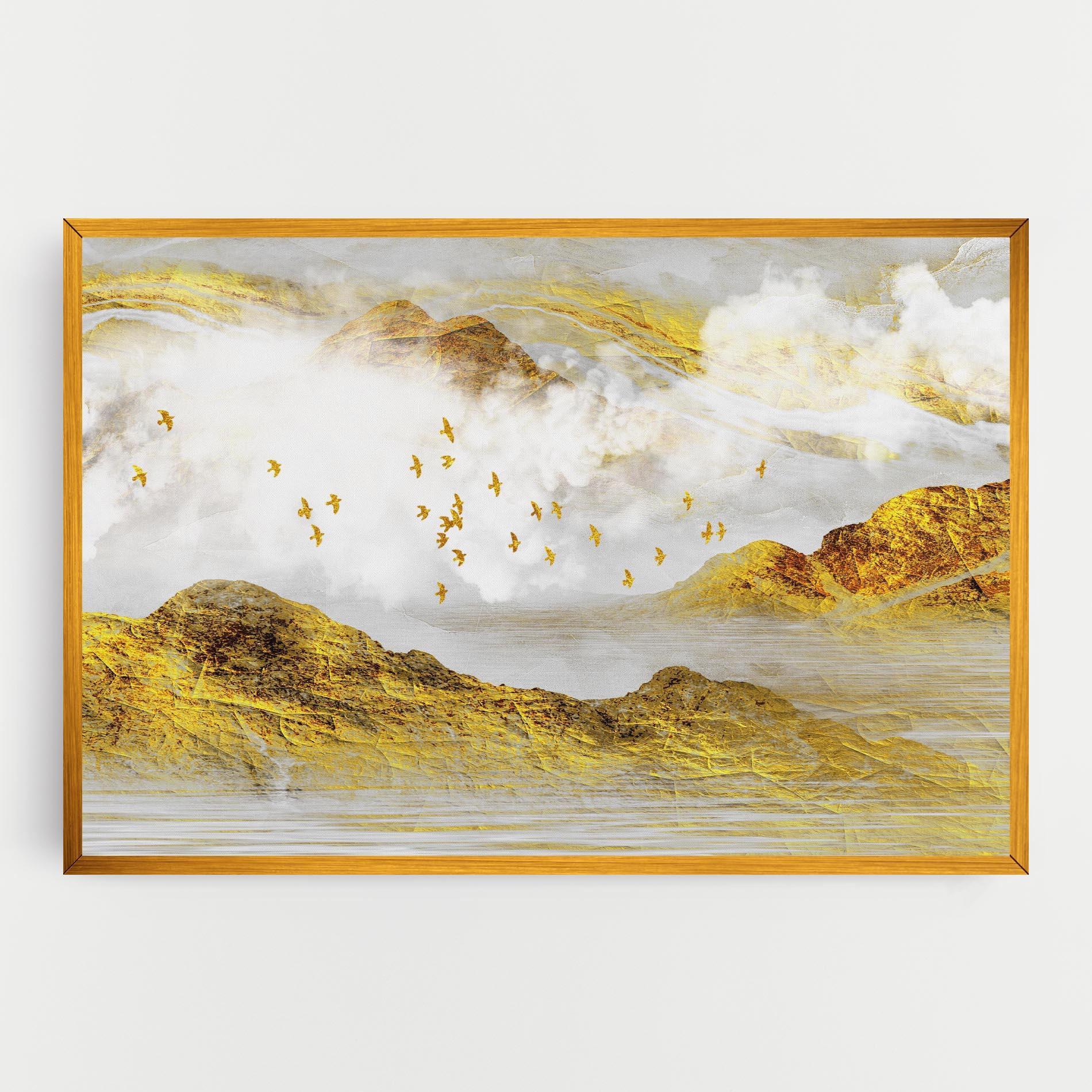 Vászonkép Gold Mountains Abstract mockup 0
