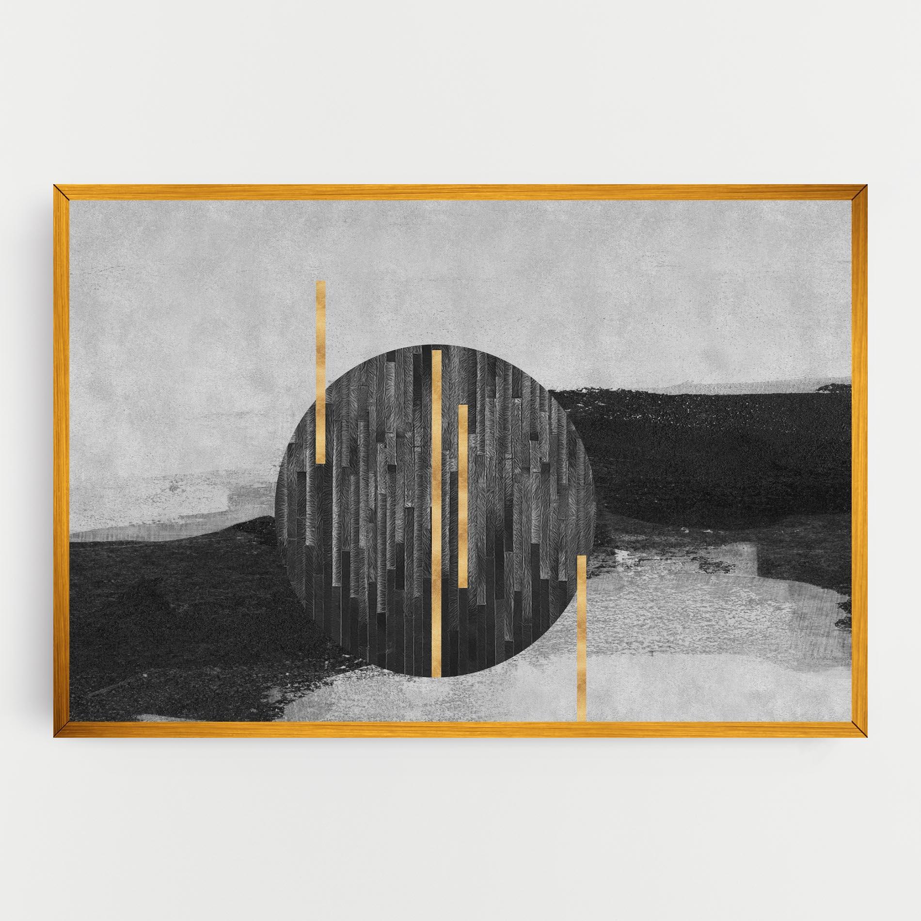 Vászonkép Modern Circle With Gold mockup 0