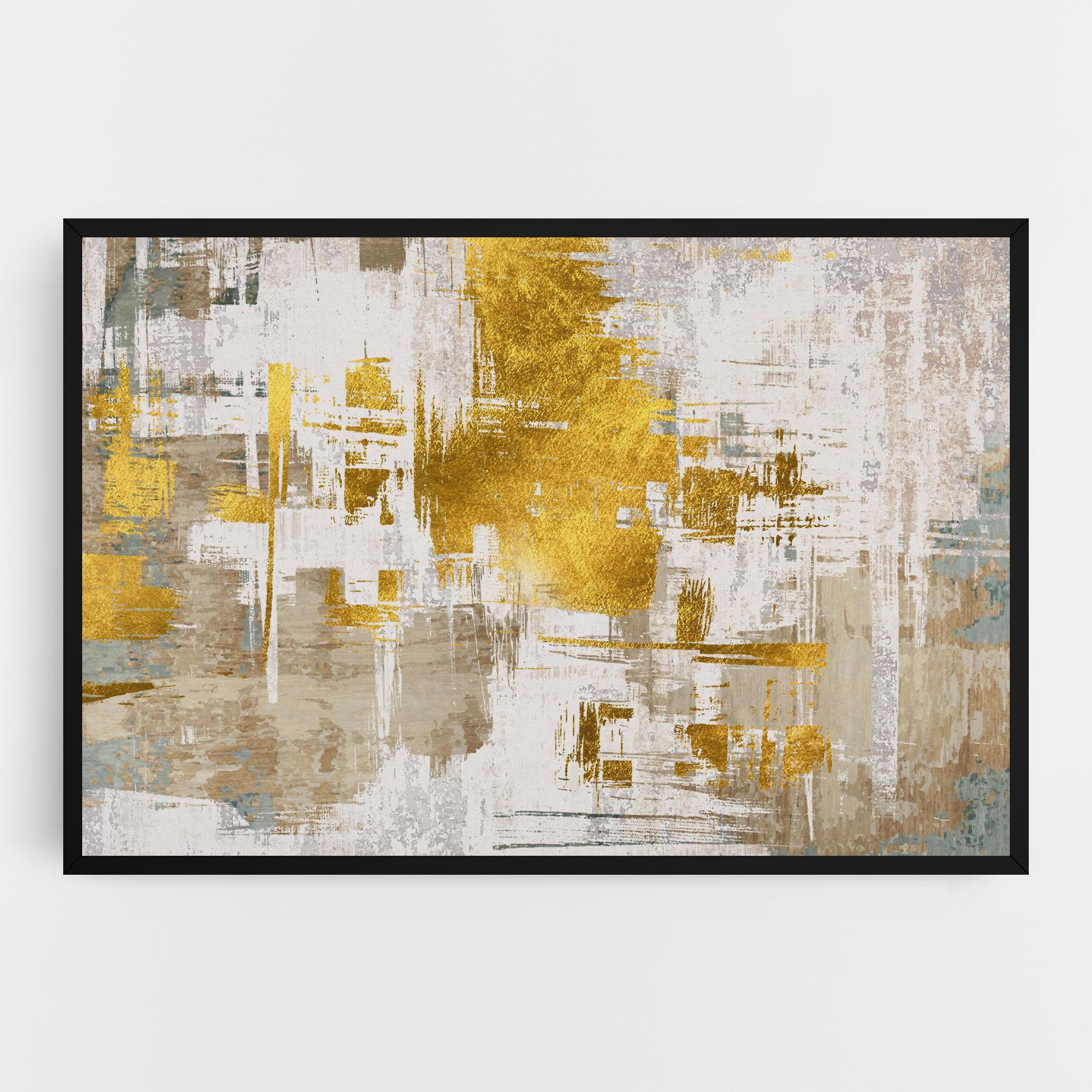 Vászonkép Gold And White Brush mockup 0