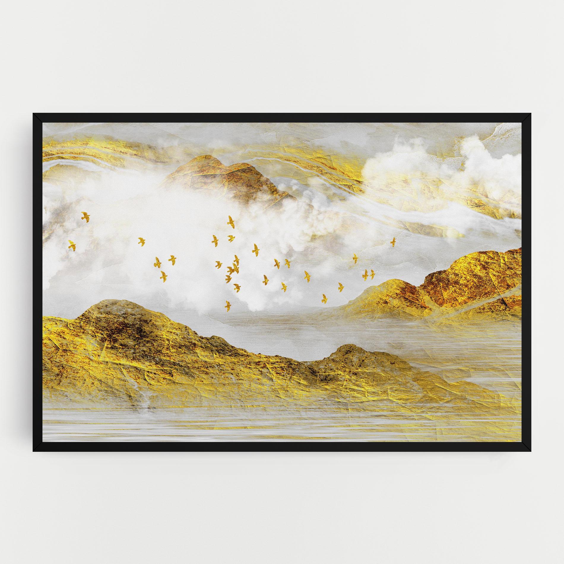 Vászonkép Gold Mountains Abstract mockup 0