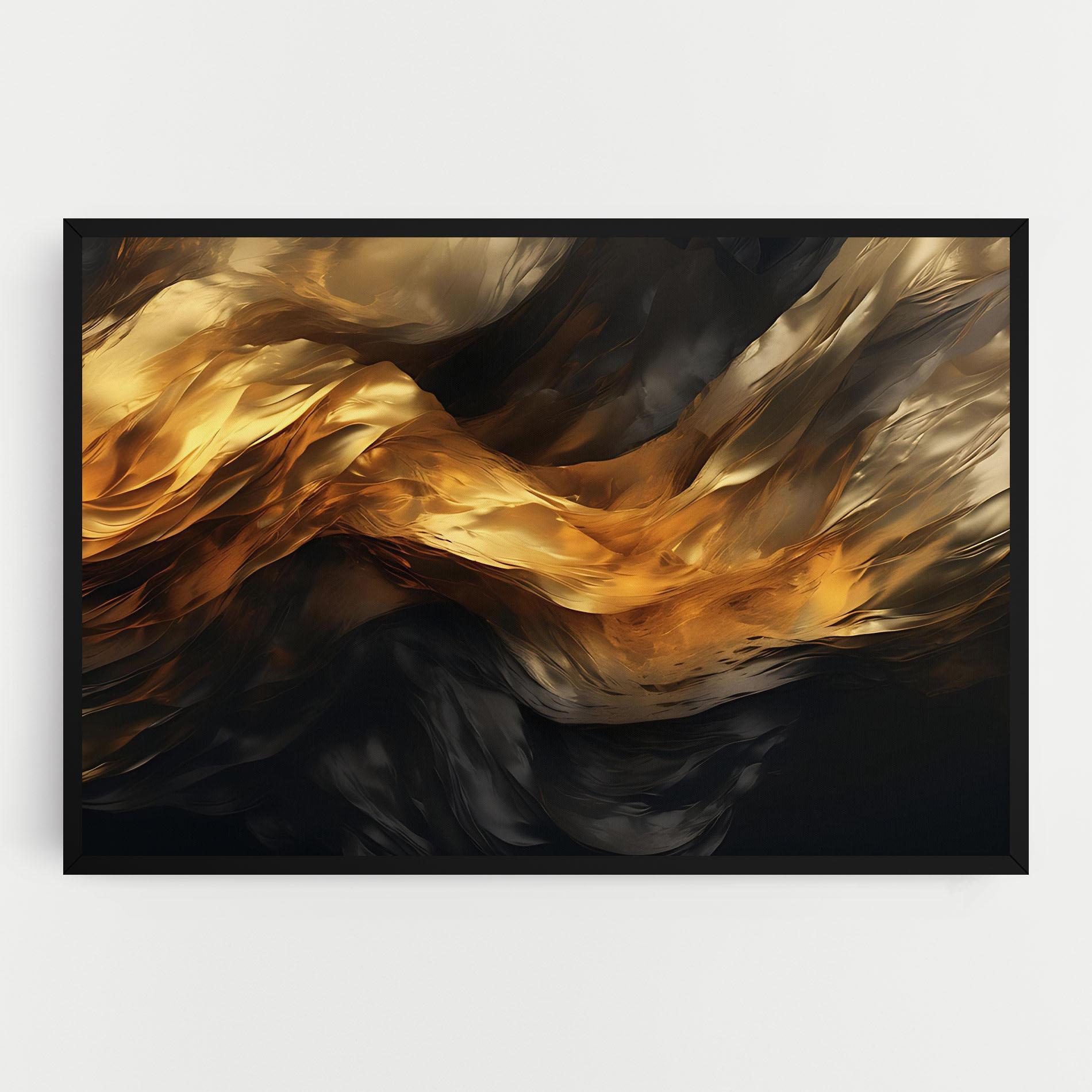 Vászonkép Golden Waves With Black mockup 0