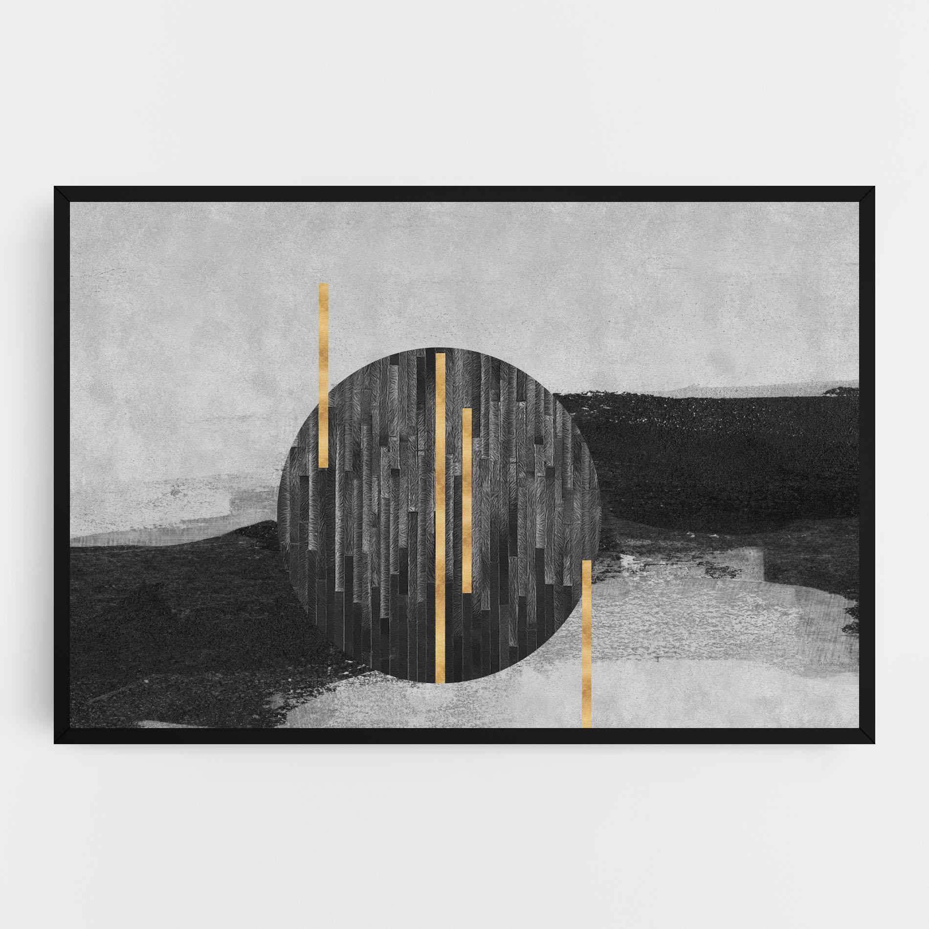 Vászonkép Modern Circle With Gold mockup 0