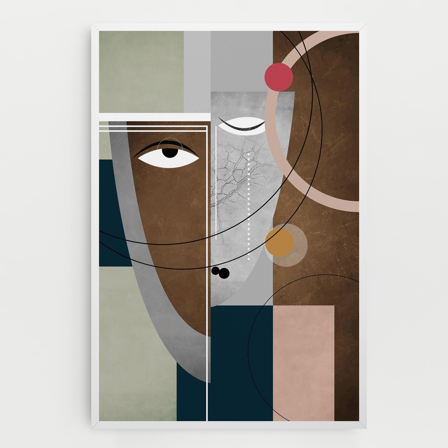Vászonkép Abstract Brown Face mockup 0