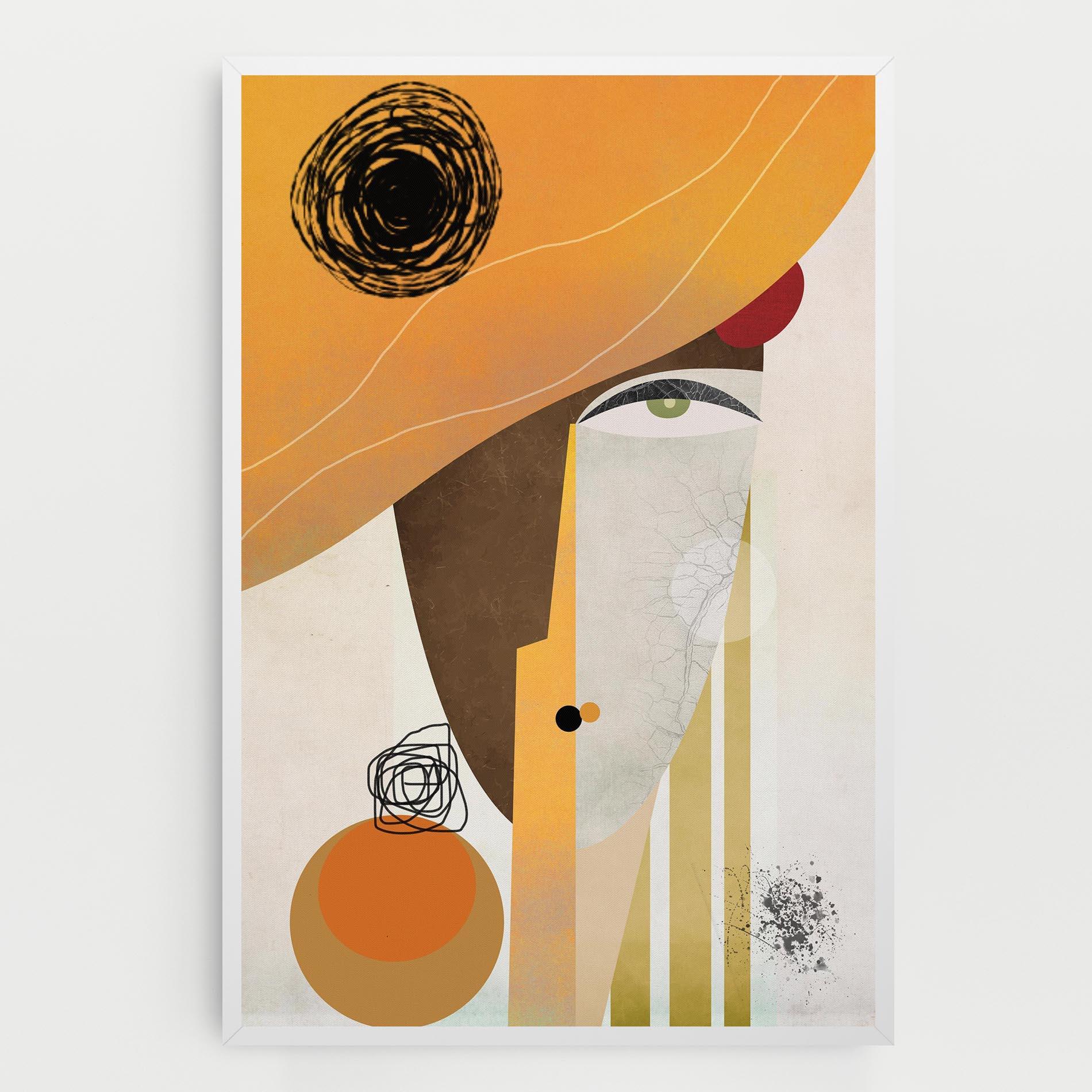 Vászonkép Abstract Orange Face mockup 0