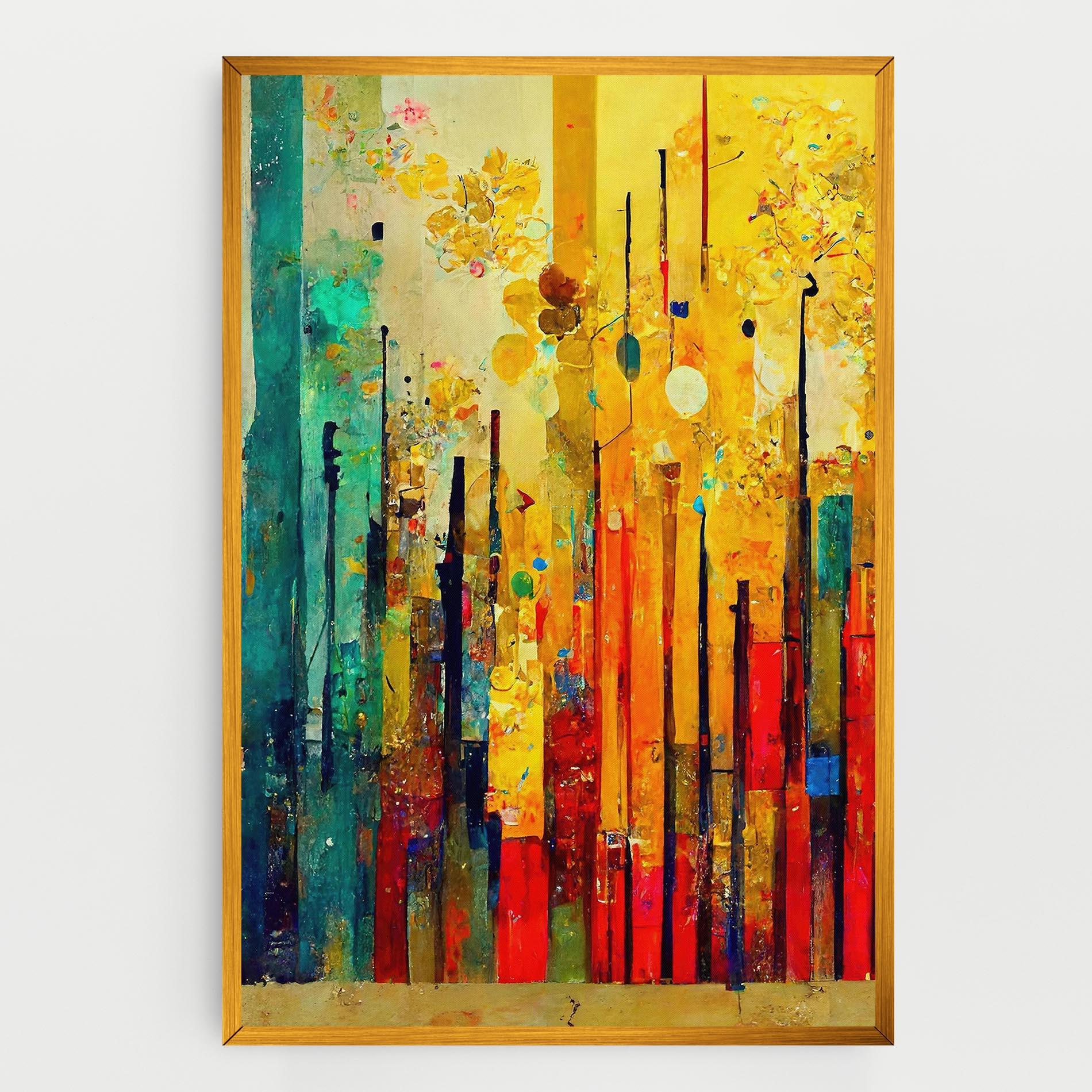 Vászonkép Black Lines On Yellow Light mockup 0