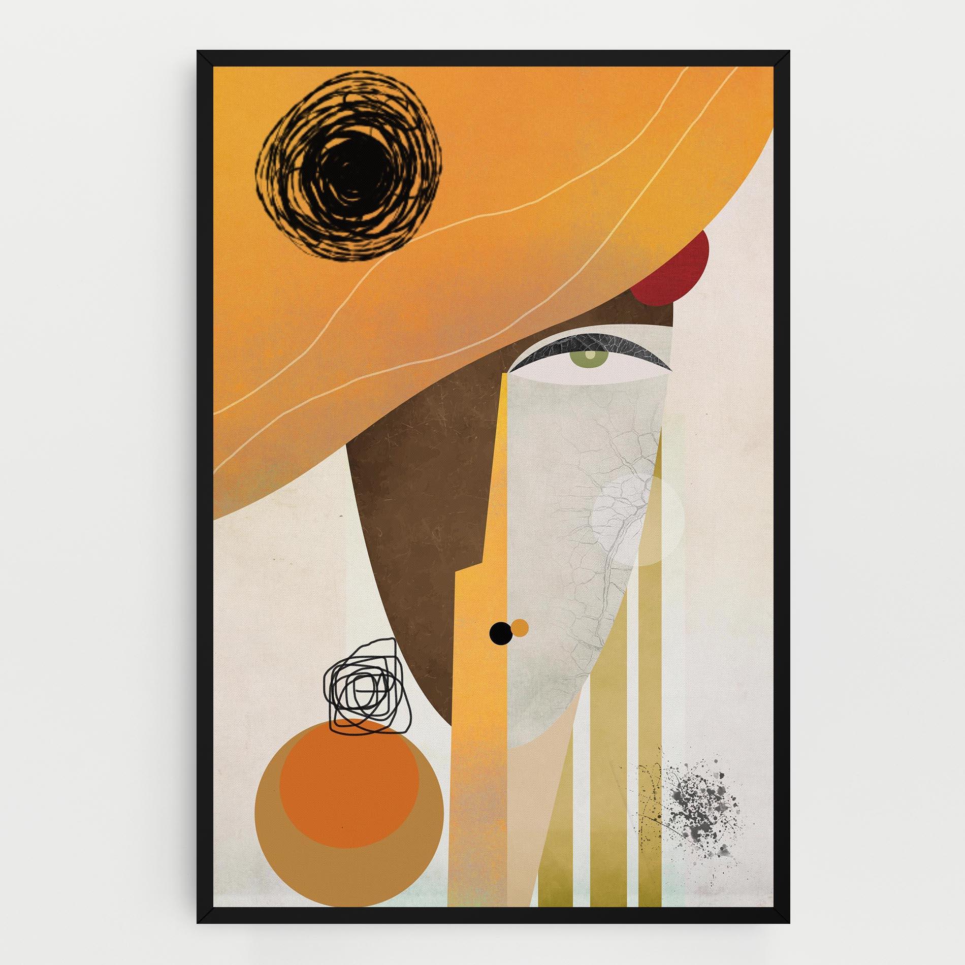 Vászonkép Abstract Orange Face mockup 0