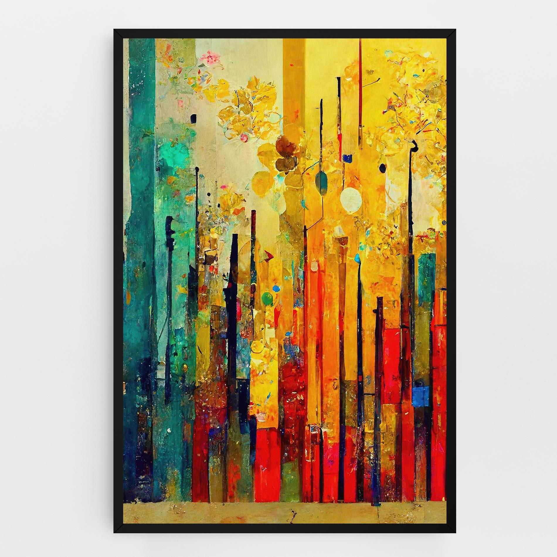 Vászonkép Black Lines On Yellow Light mockup 0