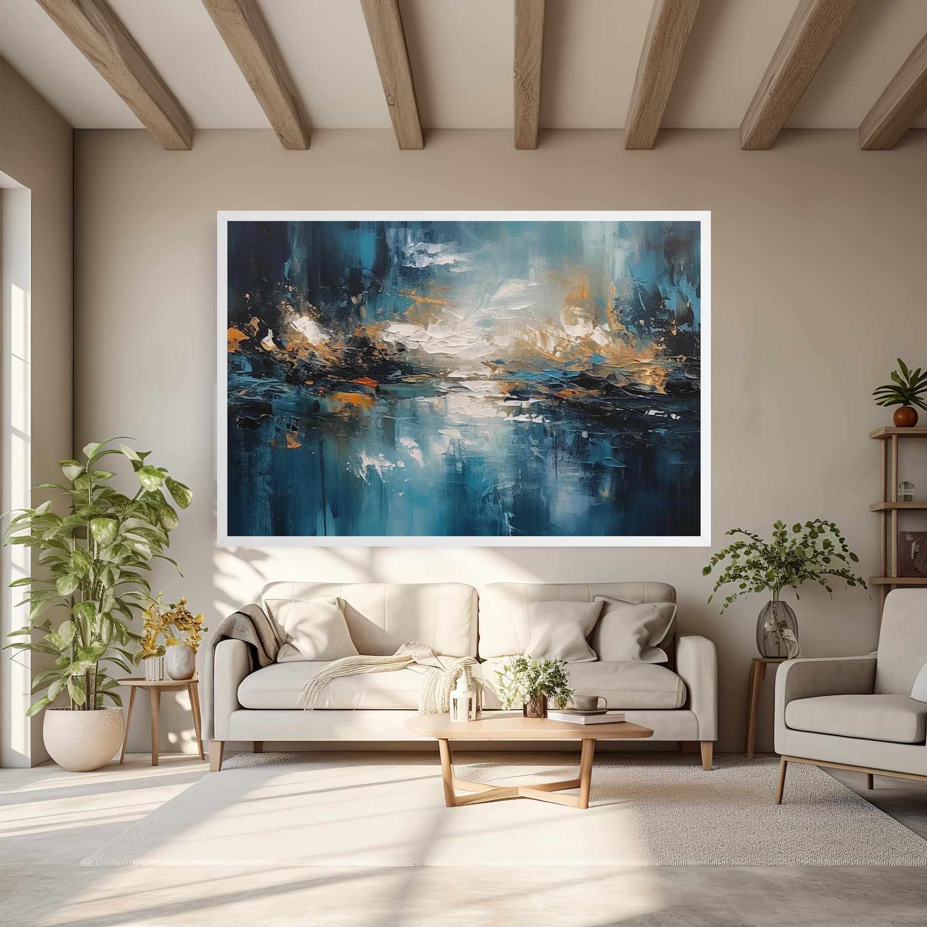 Vászonkép Abstract Blue Art mockup 6