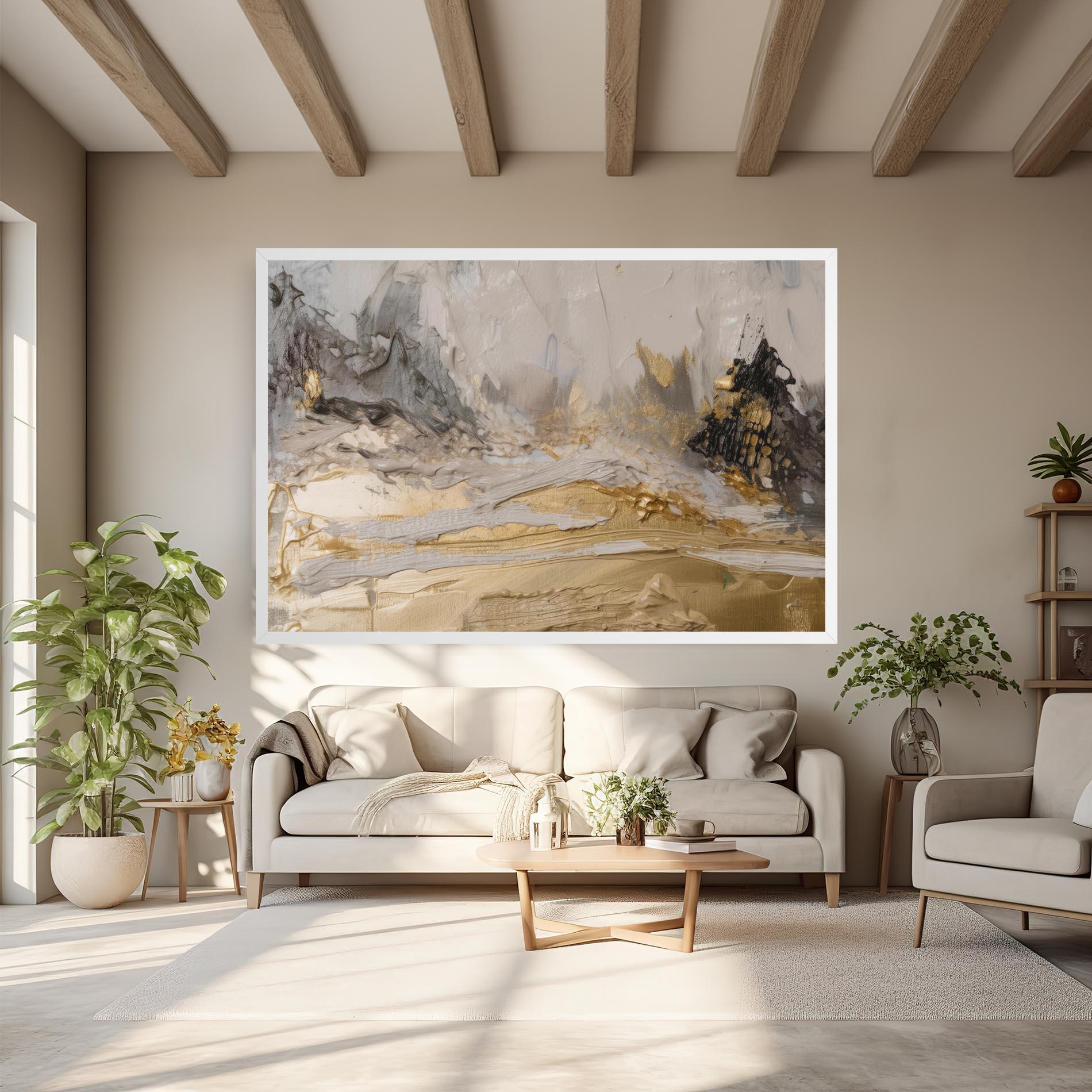 Vászonkép Abstract White Waves mockup 6