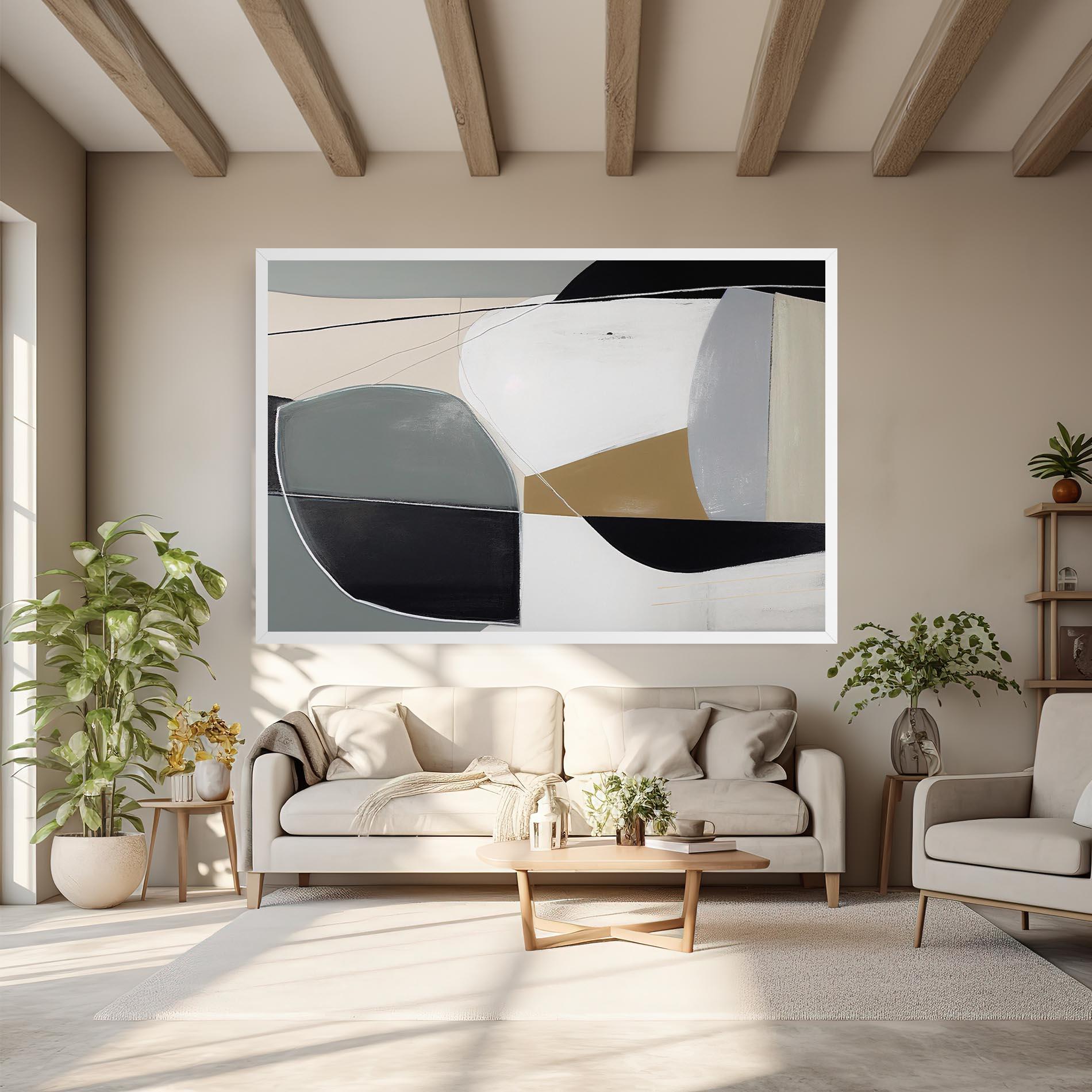Vászonkép Black Grey Shape mockup 6