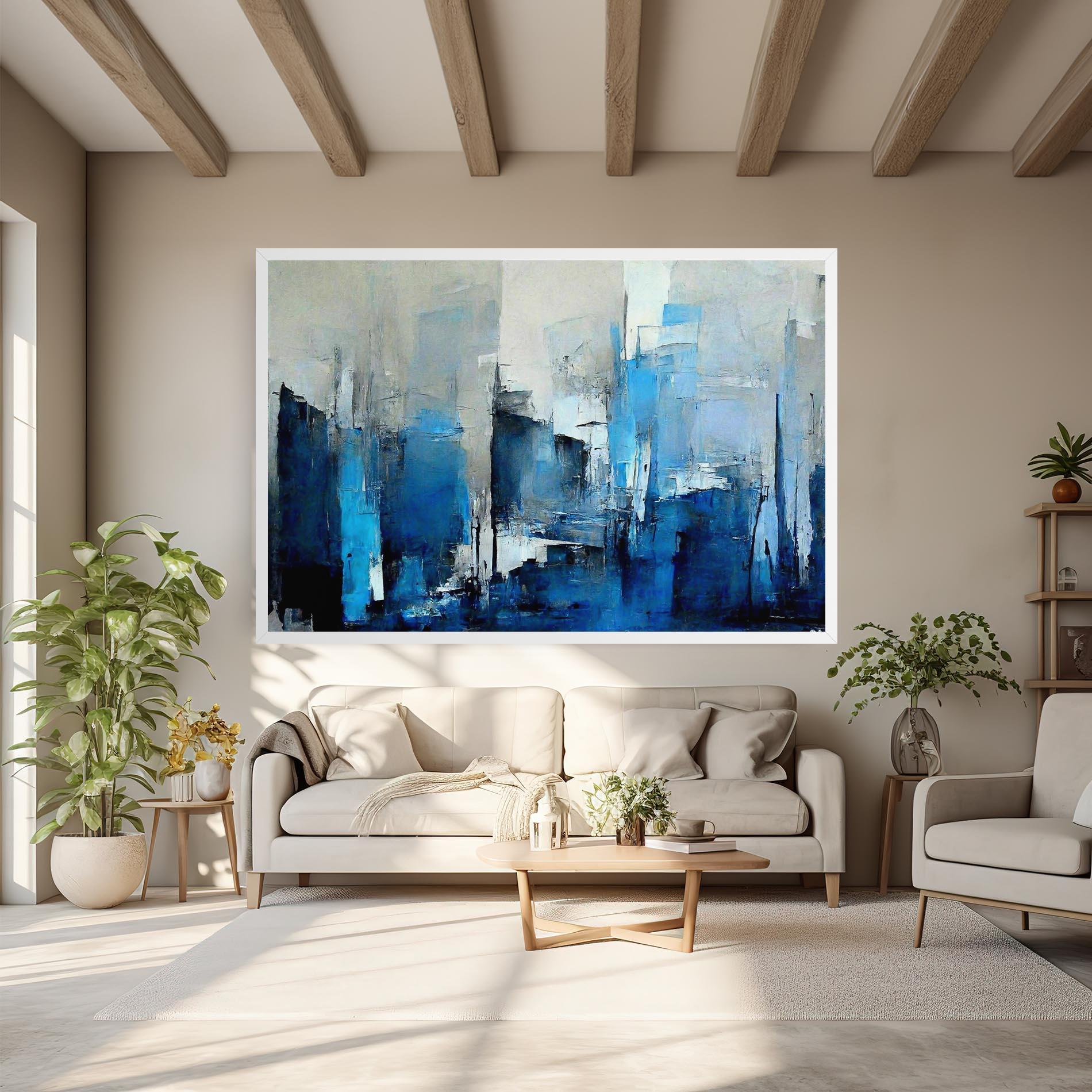 Vászonkép Blue Gray Color mockup 6