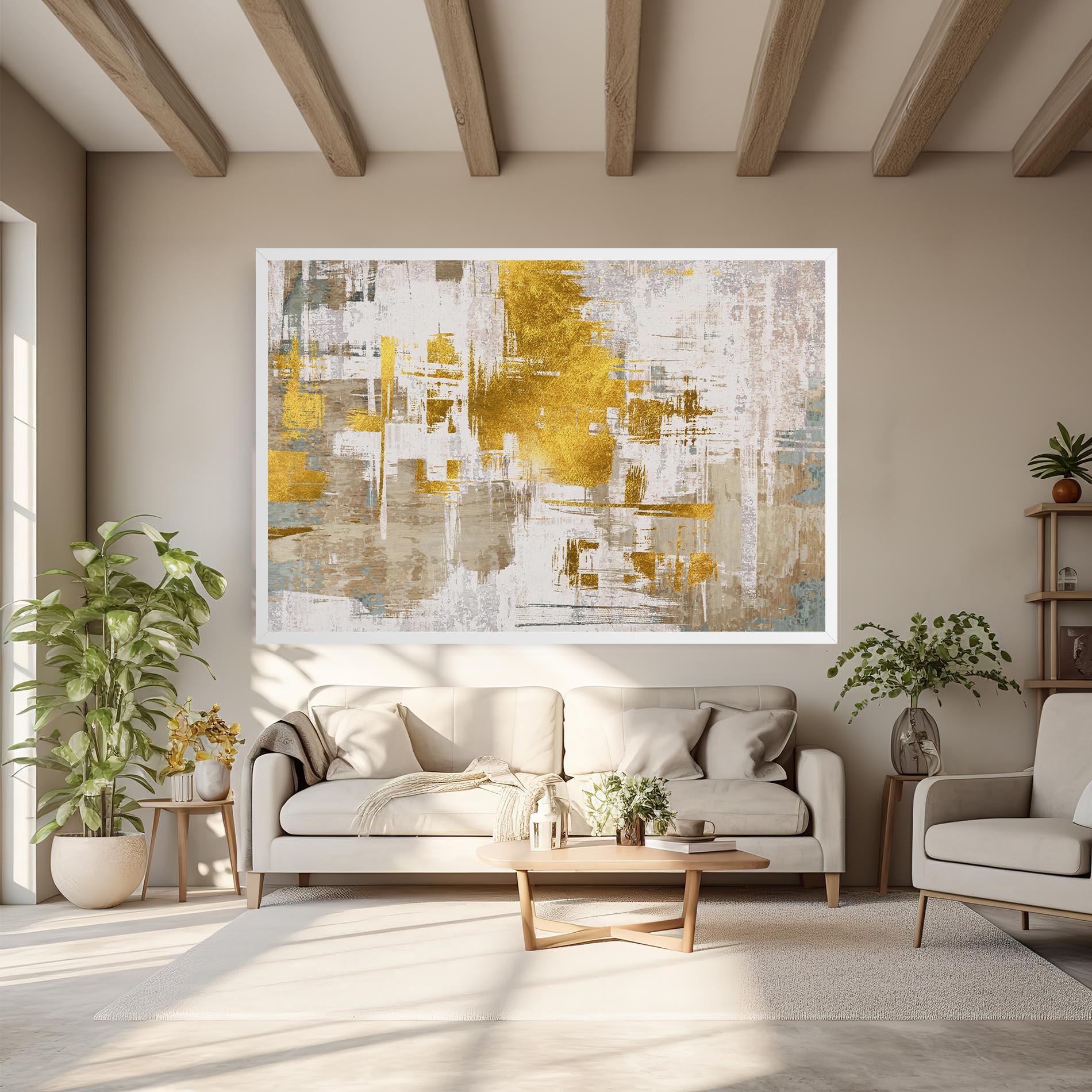 Vászonkép Gold And White Brush mockup 6