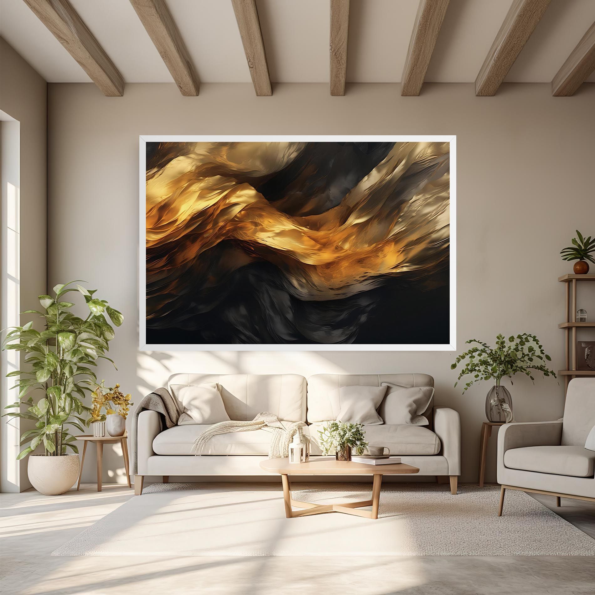 Golden Waves With Black mockup 6