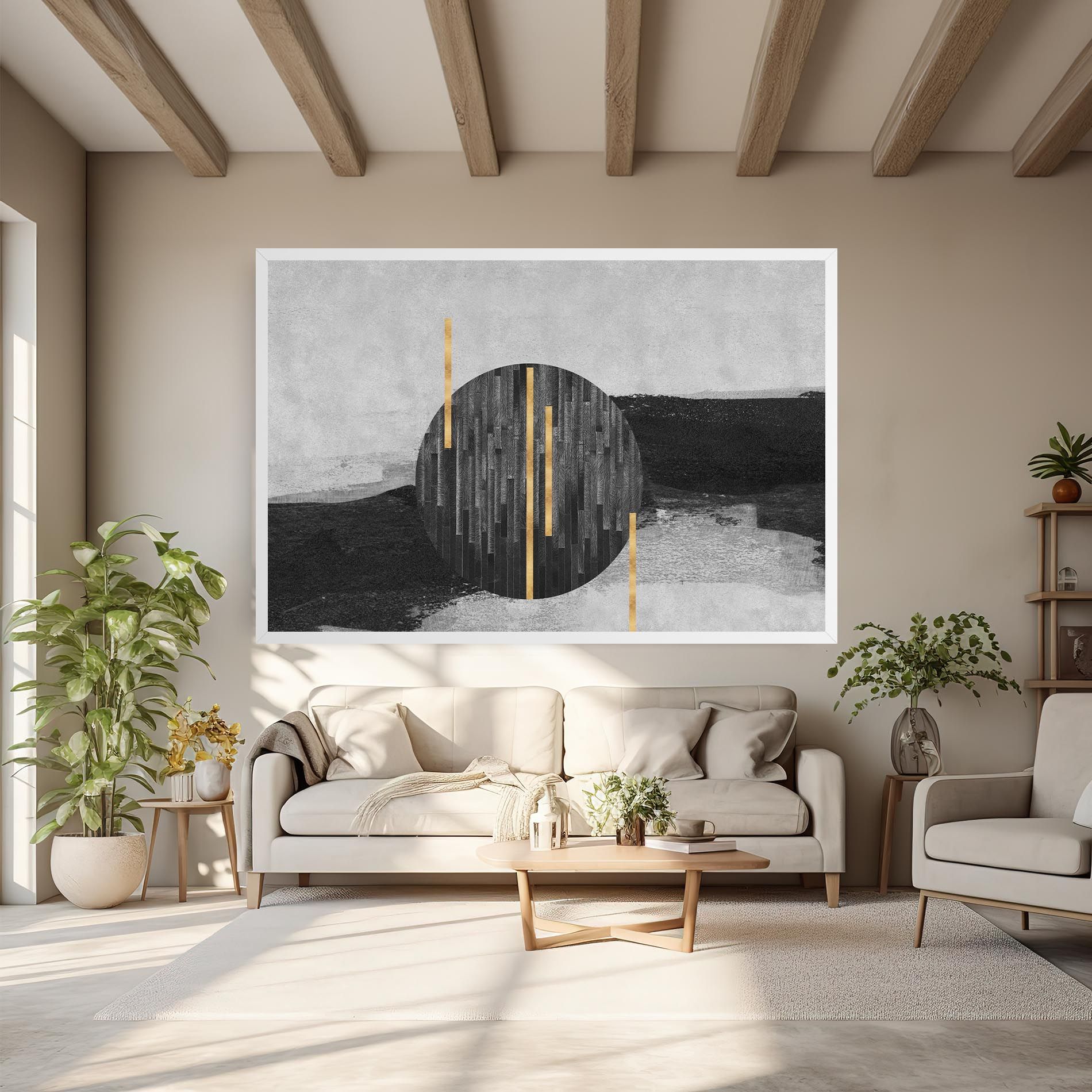 Modern Circle With Gold mockup 6