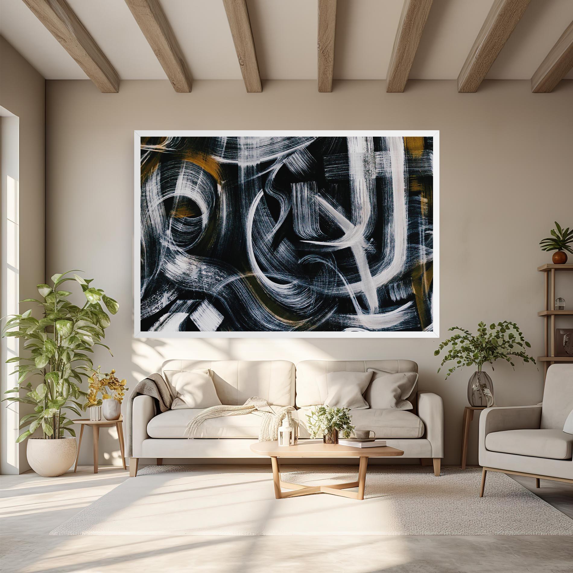 Vászonkép White Brush Lines mockup 6