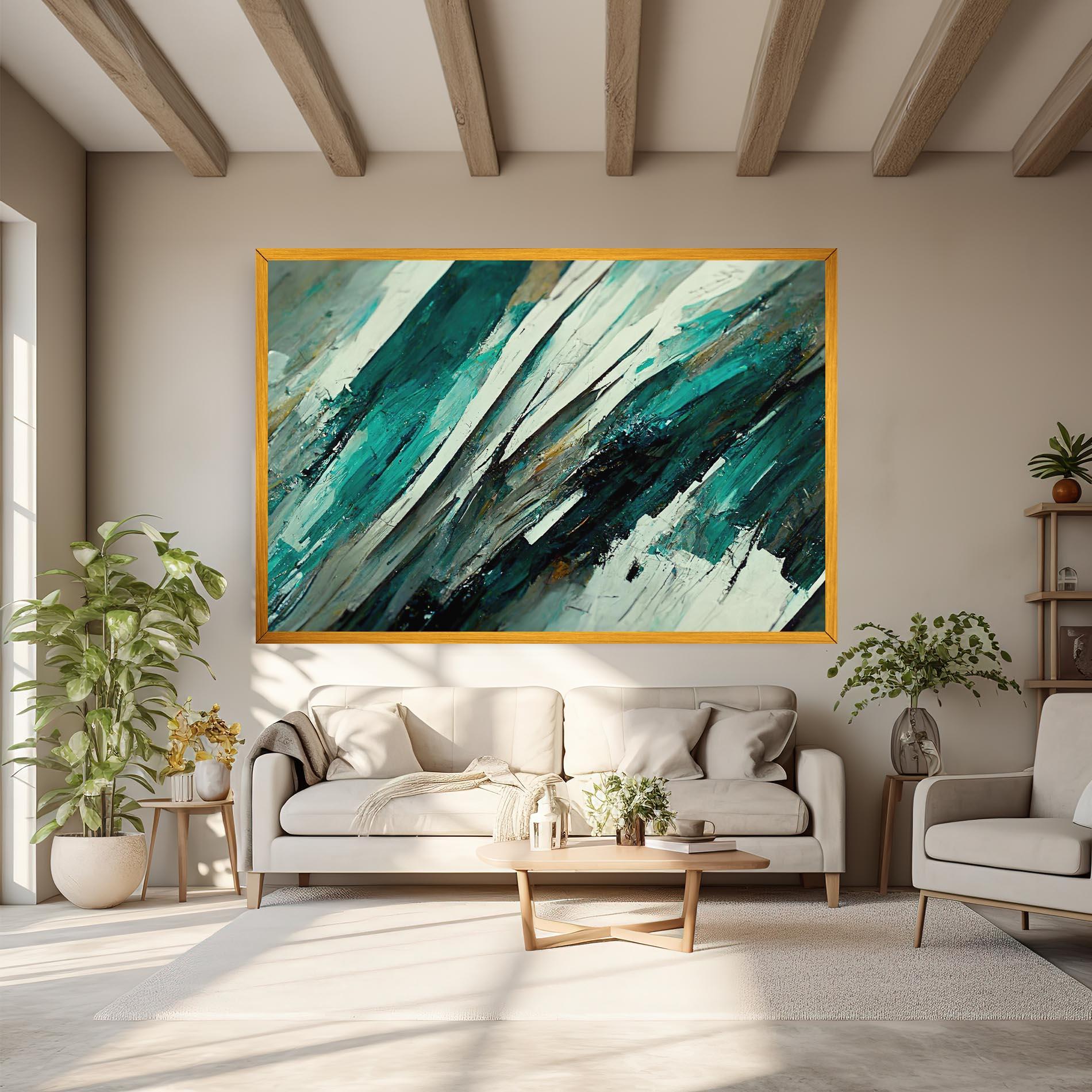 Vászonkép Abstract Green Artwork mockup 6