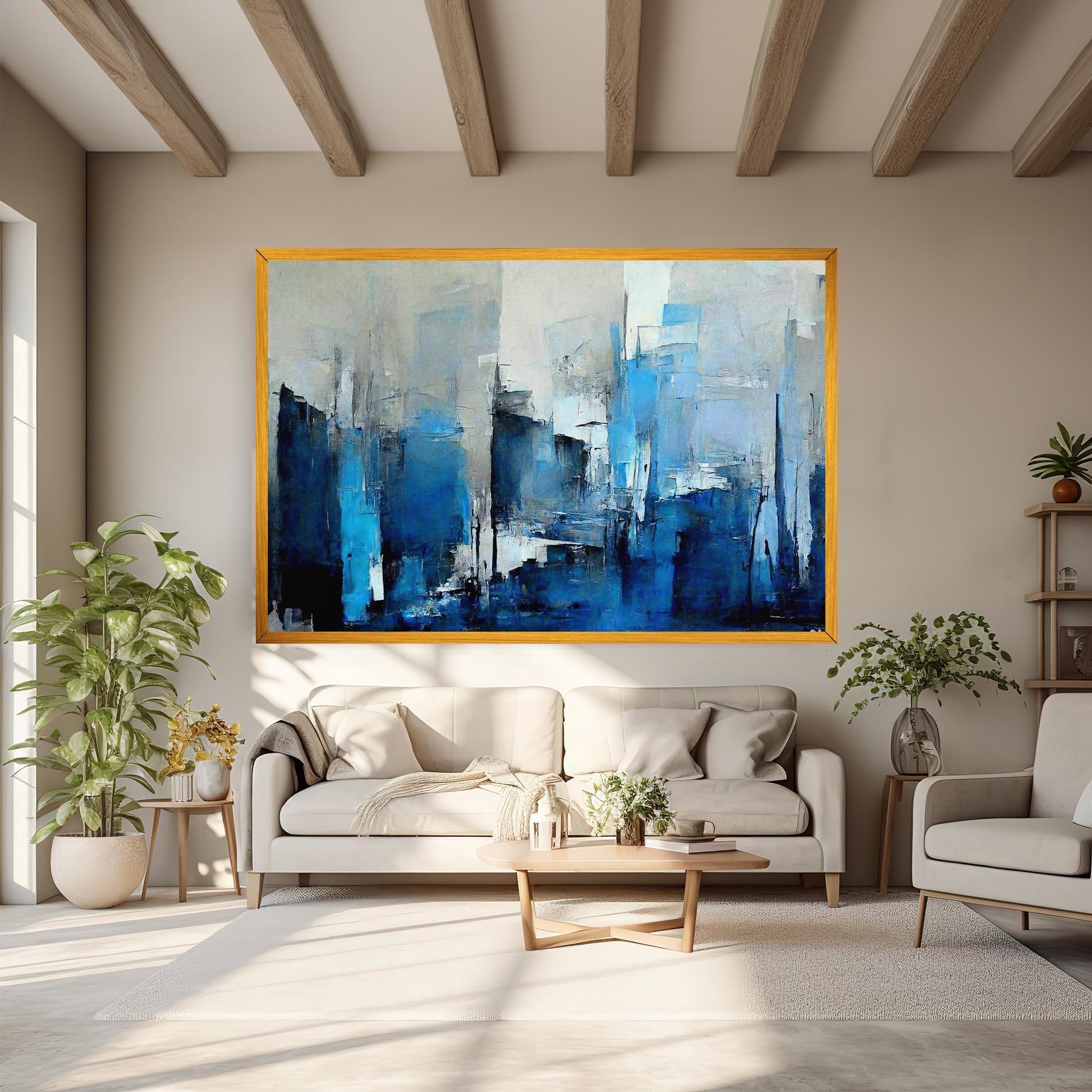 Vászonkép Blue Gray Color mockup 6