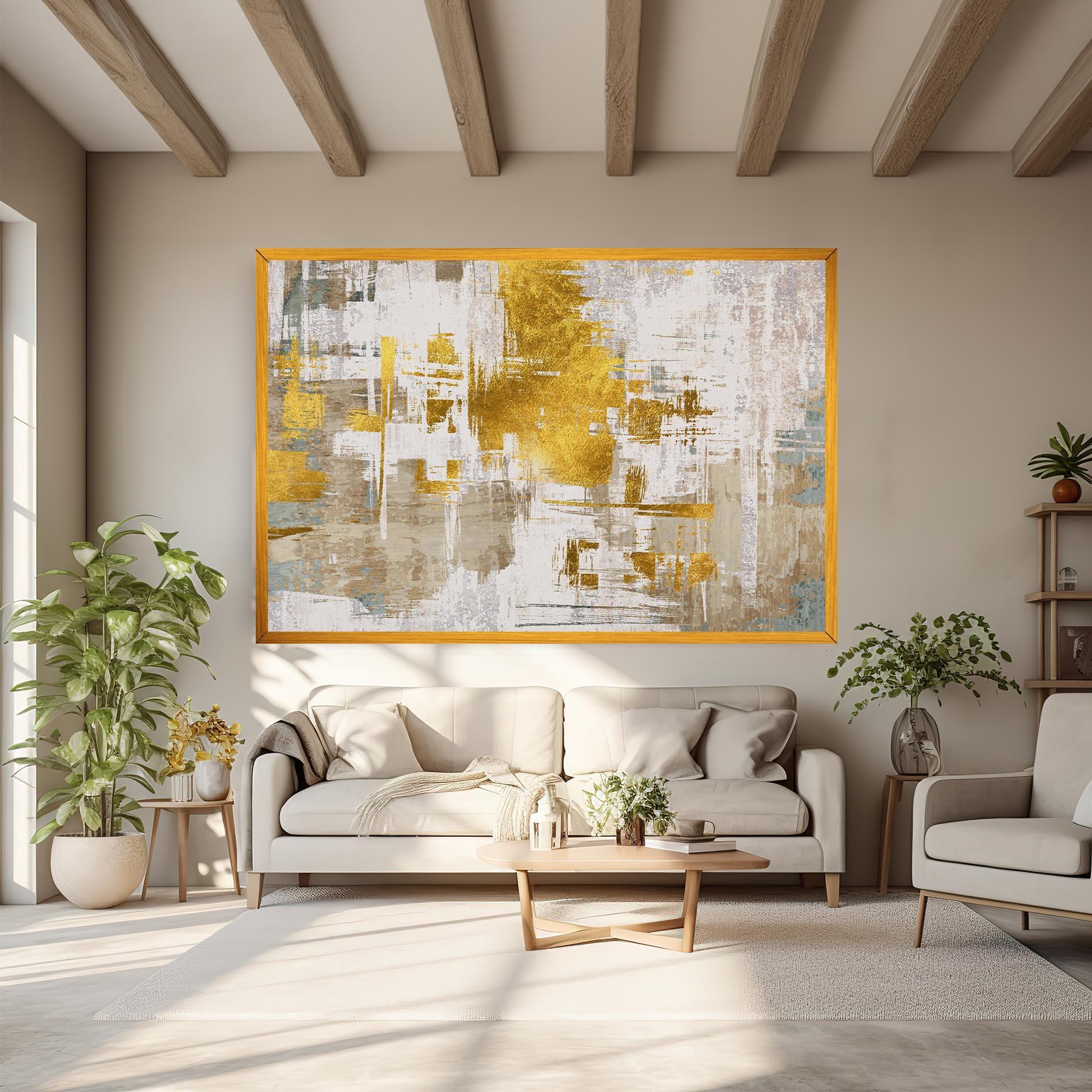 Vászonkép Gold And White Brush mockup 6