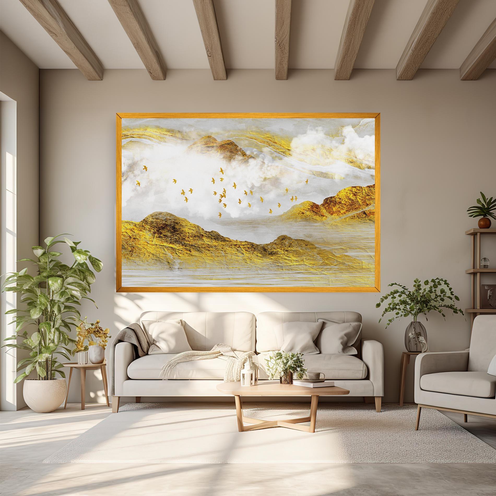 Vászonkép Gold Mountains Abstract mockup 6