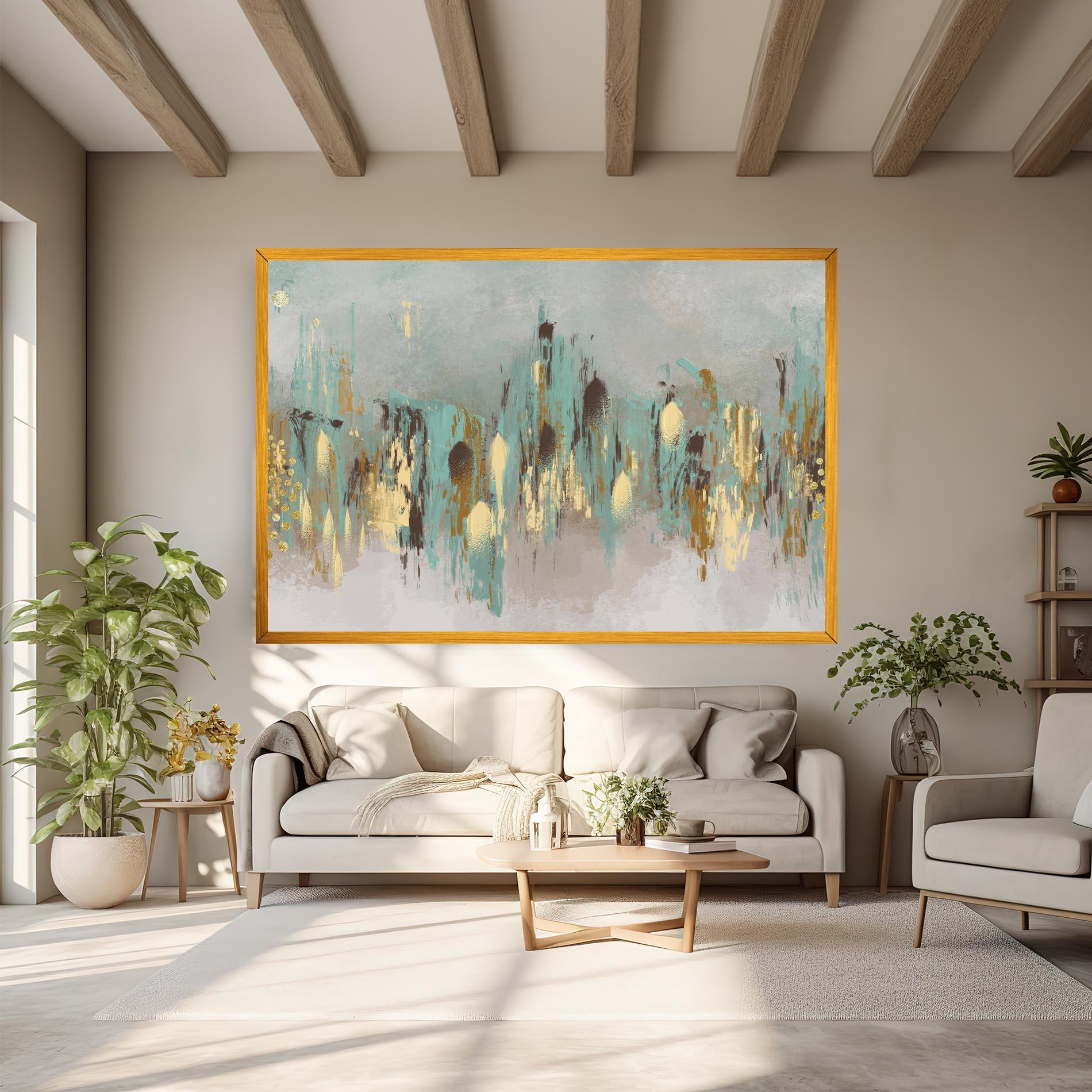 Vászonkép Gold Spiral Points mockup 6