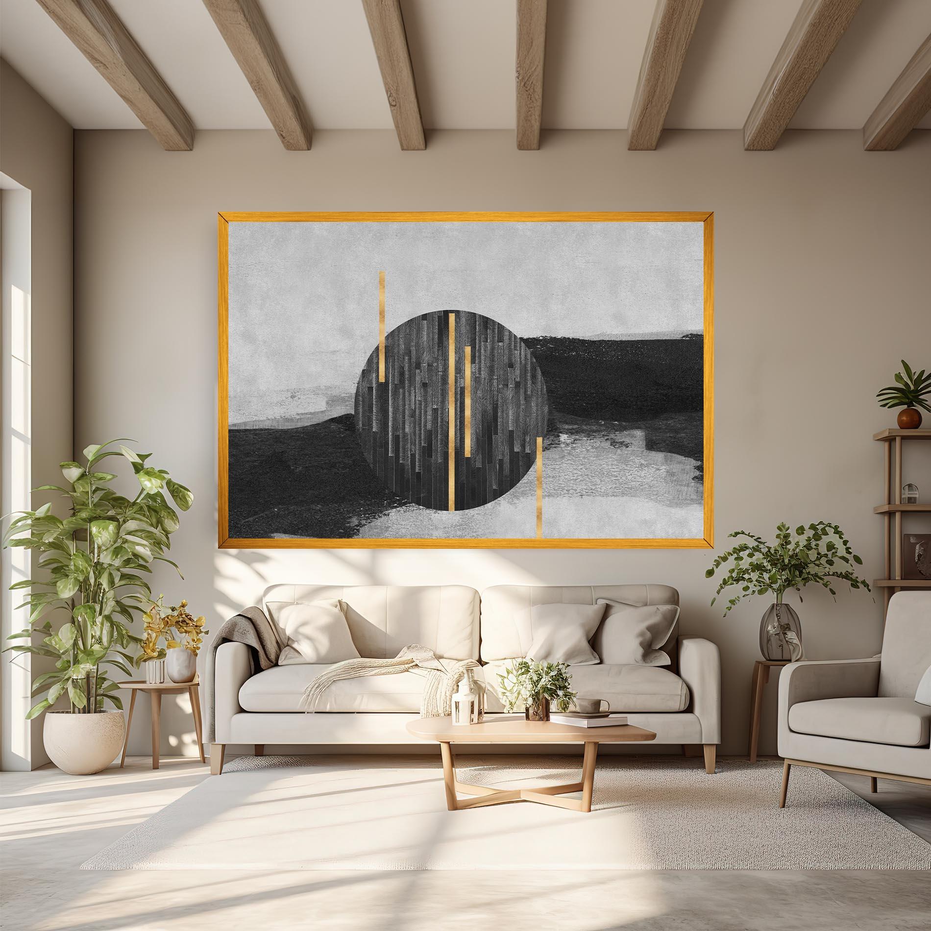 Vászonkép Modern Circle With Gold mockup 6