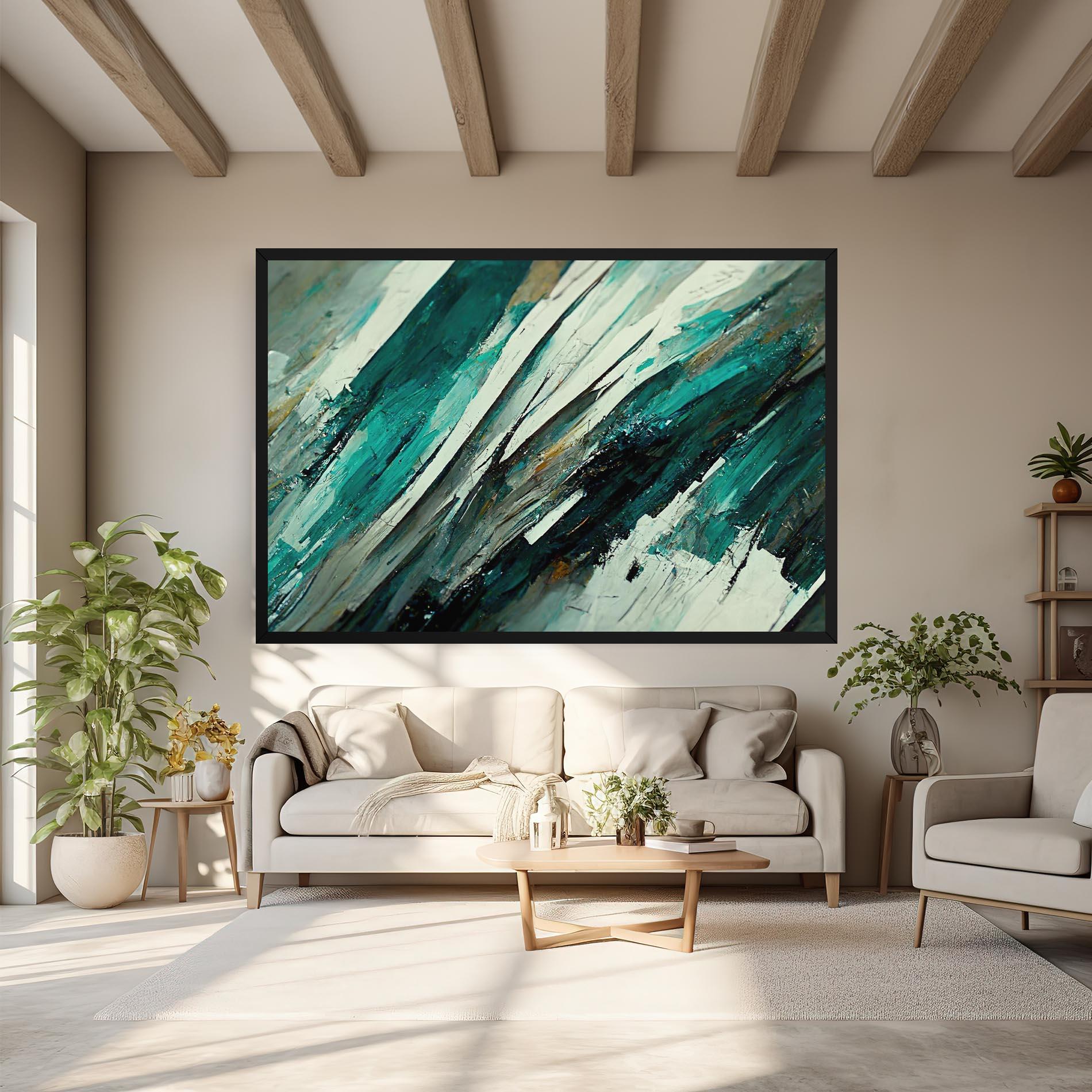 Vászonkép Abstract Green Artwork mockup 6