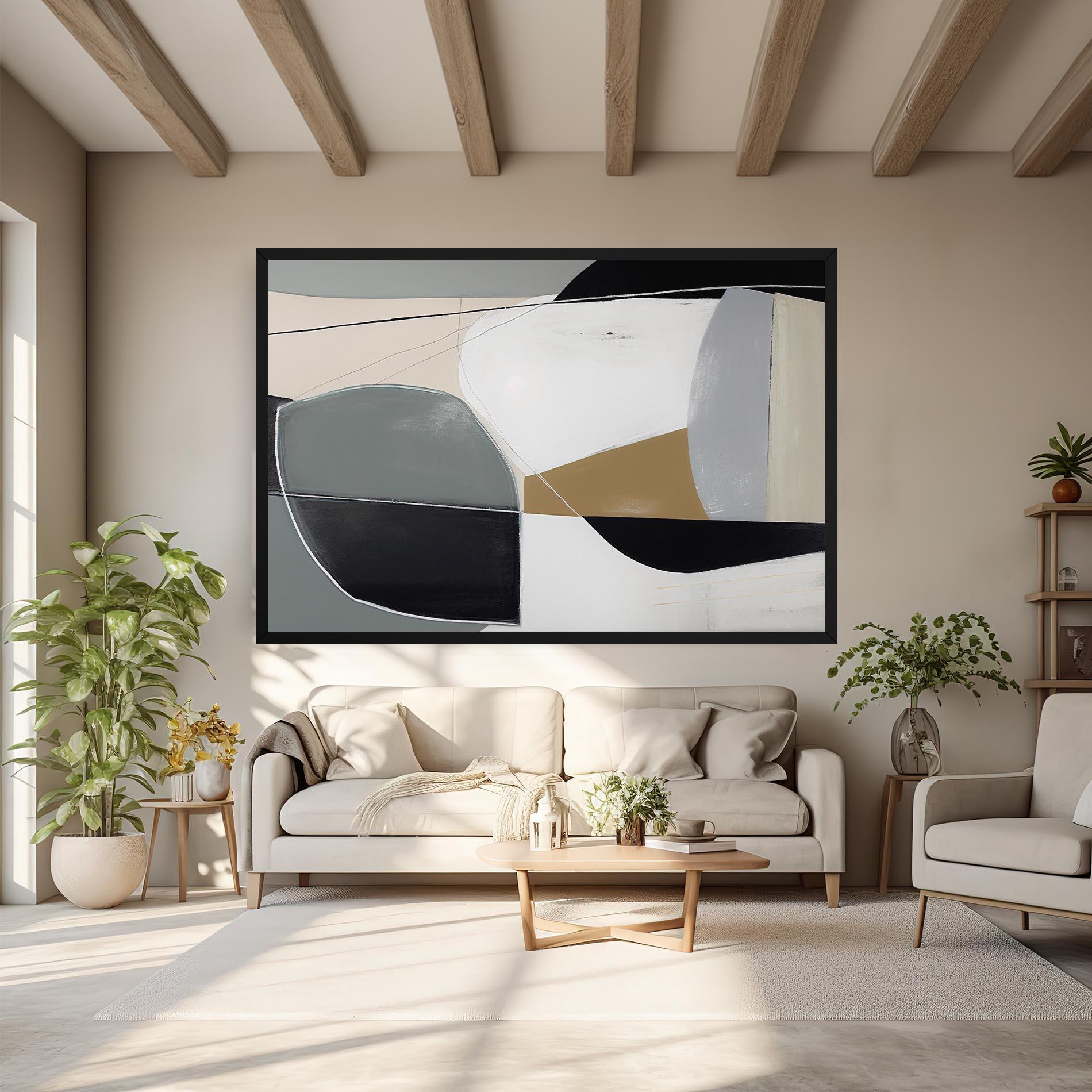 Vászonkép Black Grey Shape mockup 6