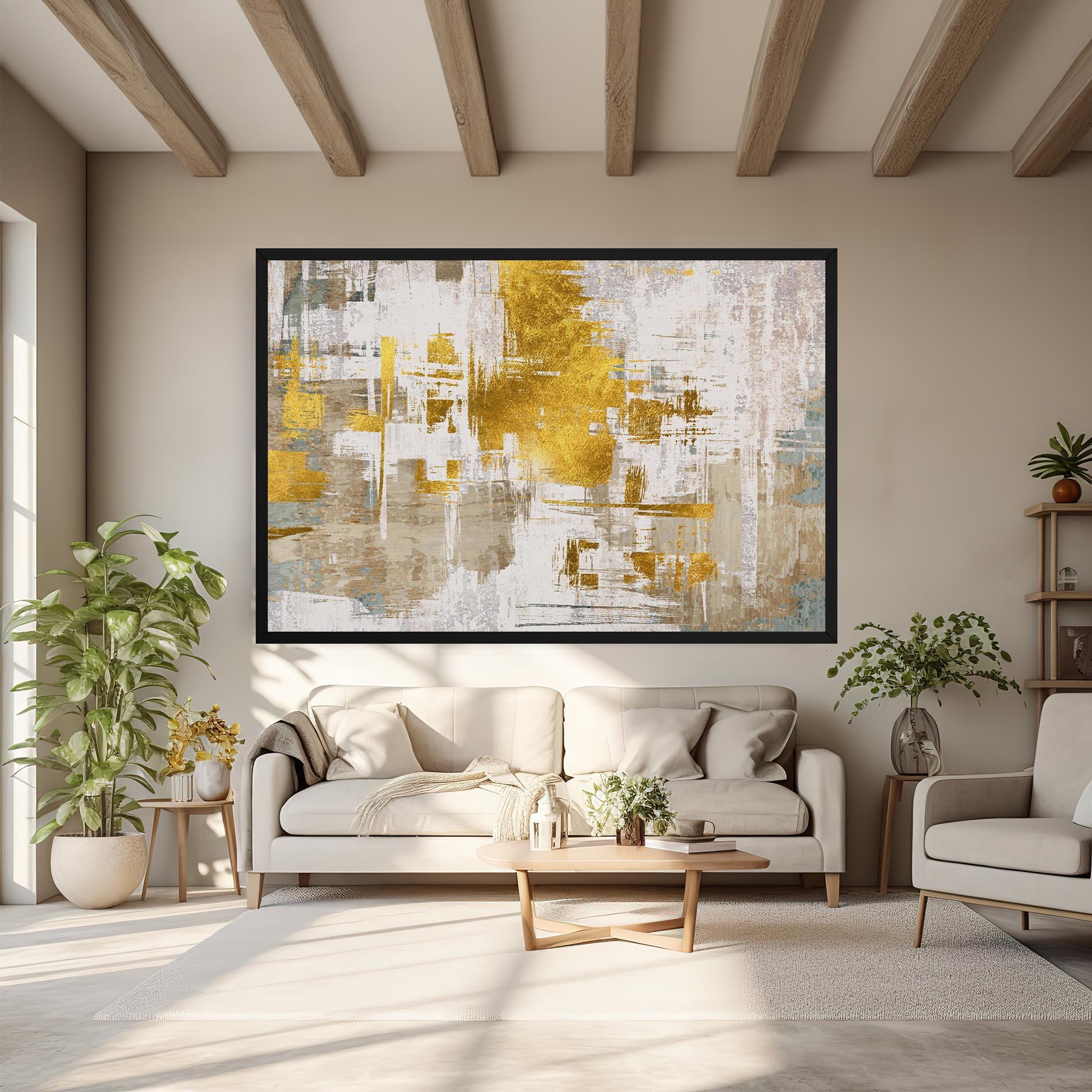 Vászonkép Gold And White Brush mockup 6